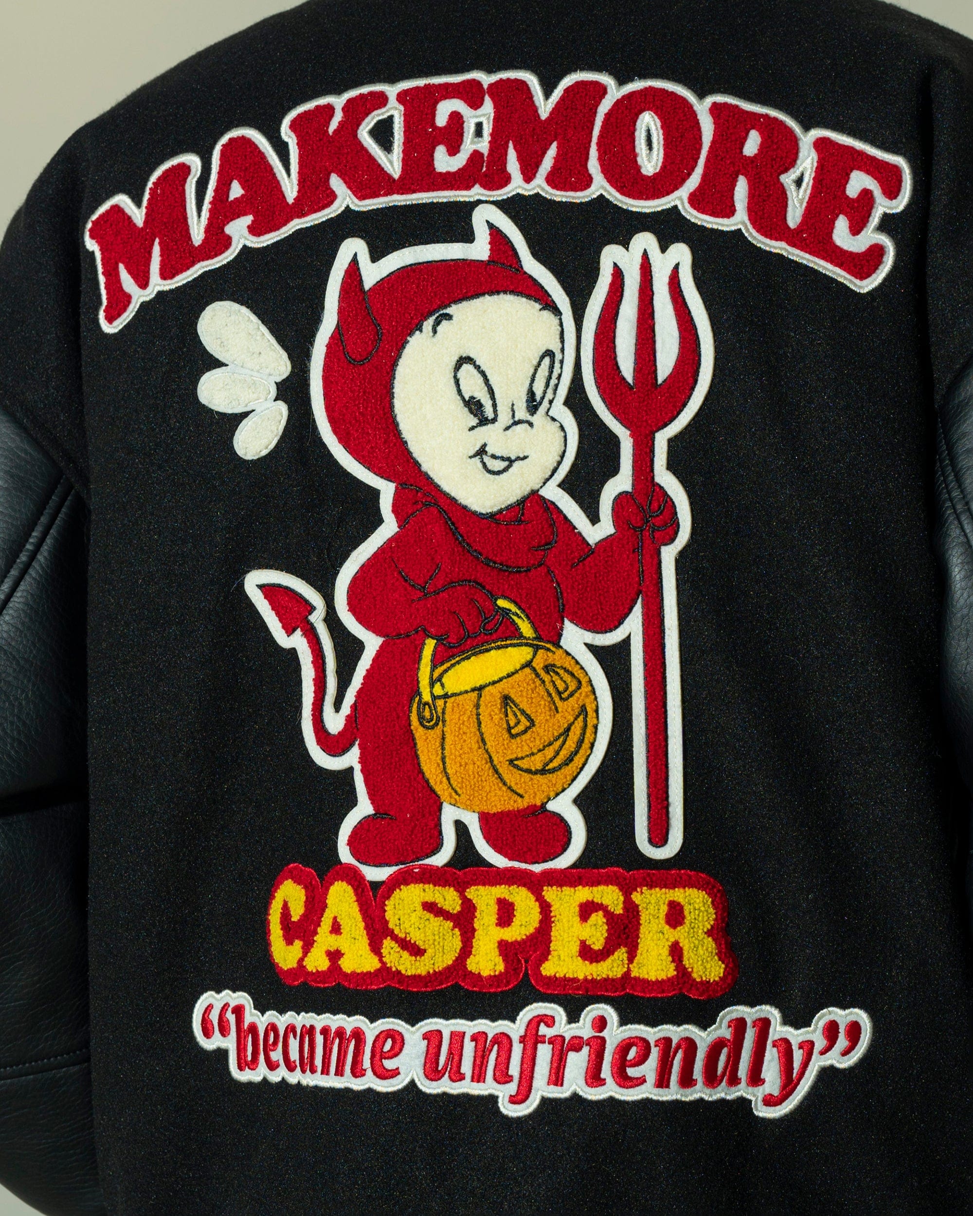 MAKEMORE Demon Patchwork Cotton-padded Baseball Jacket