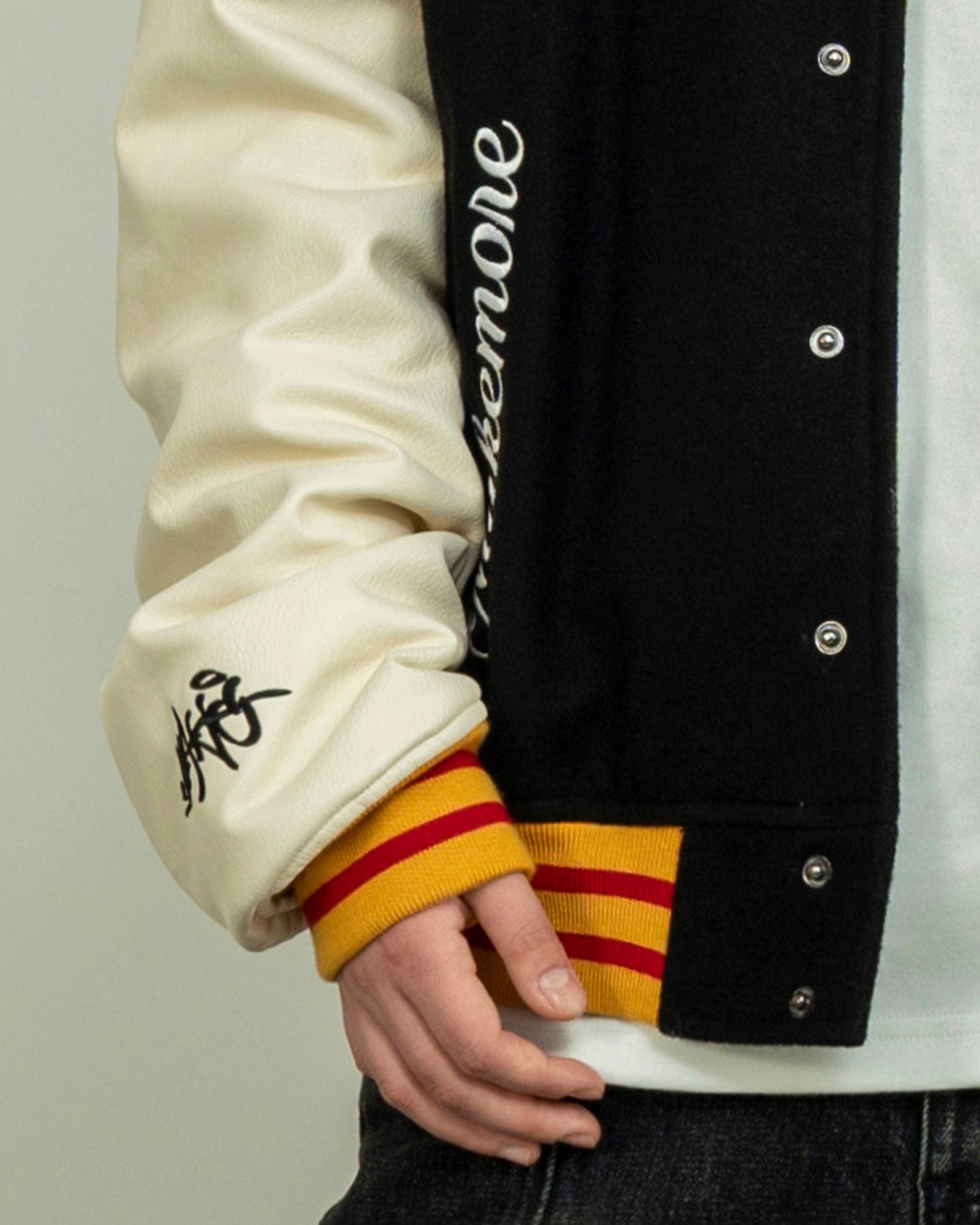 MAKEMORE KMR Patchwork Baseball Jacket, premium urban and streetwear designers apparel on PROJECTISR.com, MAKEMORE