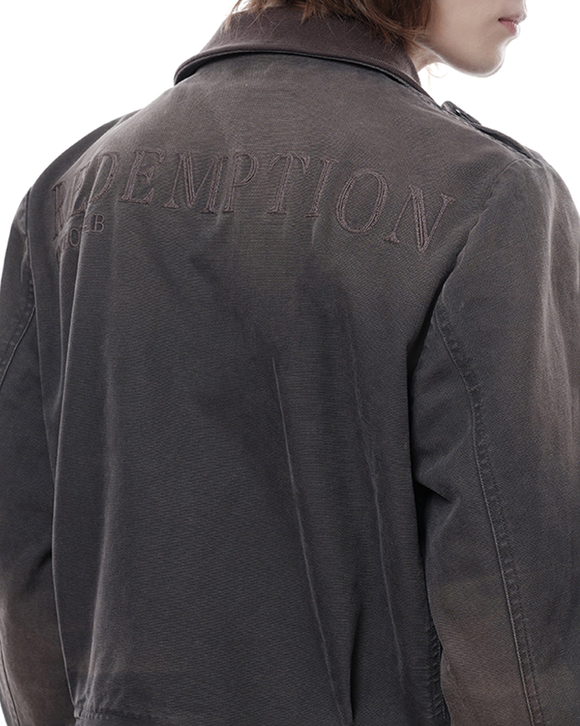 FACEONLAB Distressed P37 Rivet Jacket Grey