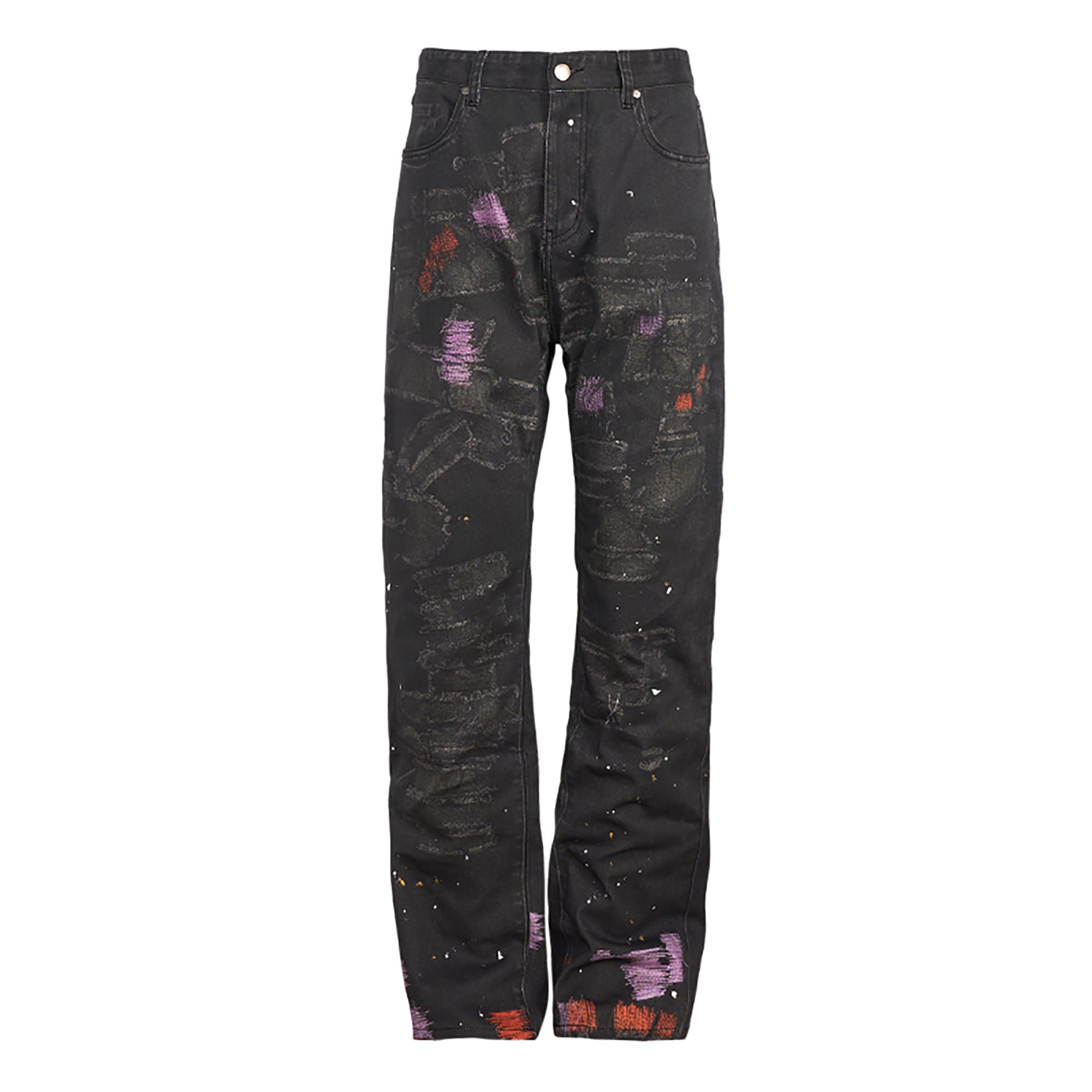 PMW Distressed Brush-Paint Straight-Leg Jeans, premium urban and streetwear designers apparel on PROJECTISR.com, PMW