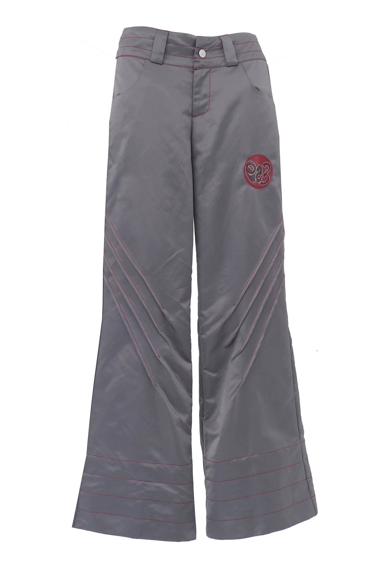 EMBRYO Metallic Pleated Low-Rise Pants