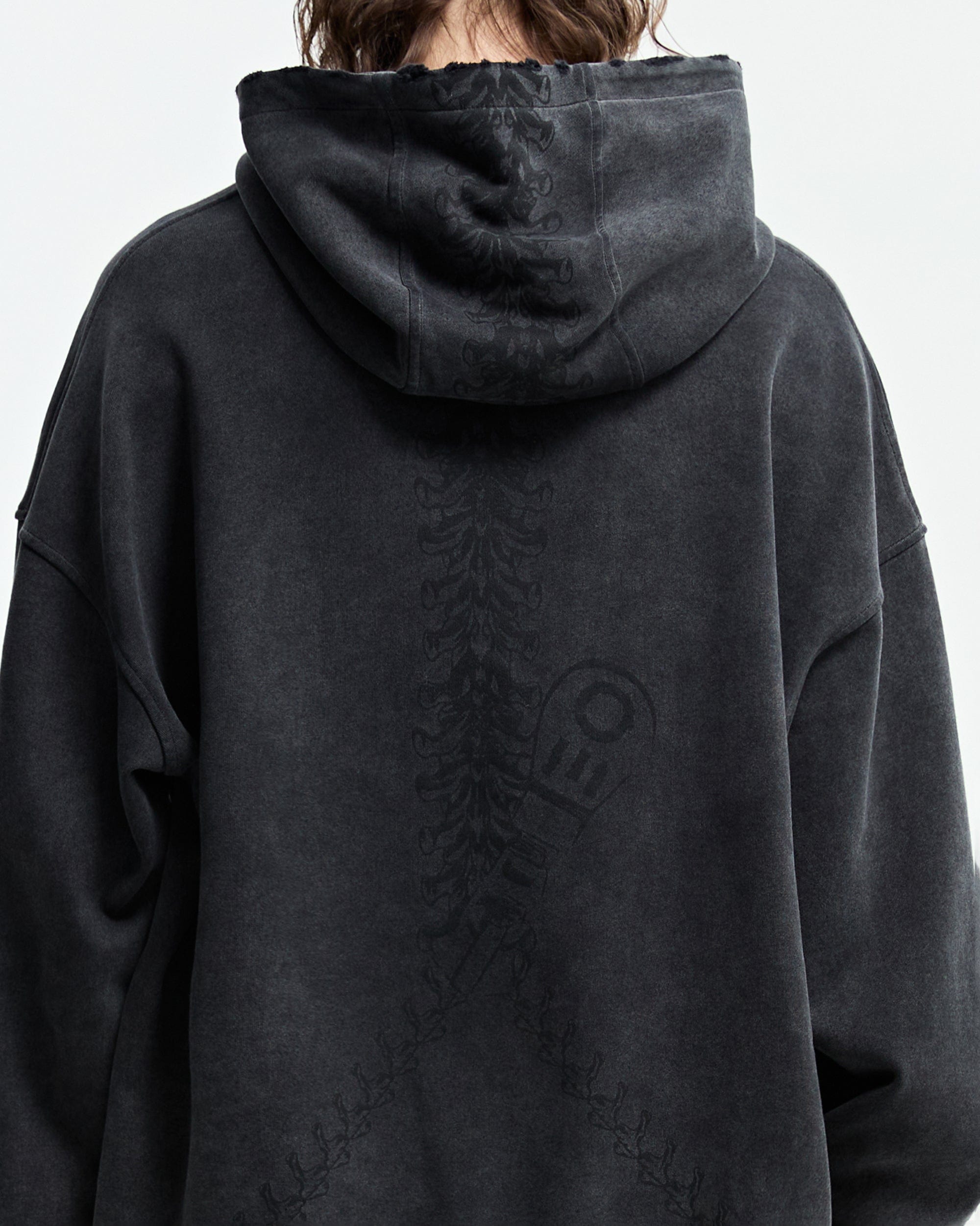 ORGANIC EMOTION Distressed Anatomy Hoodie