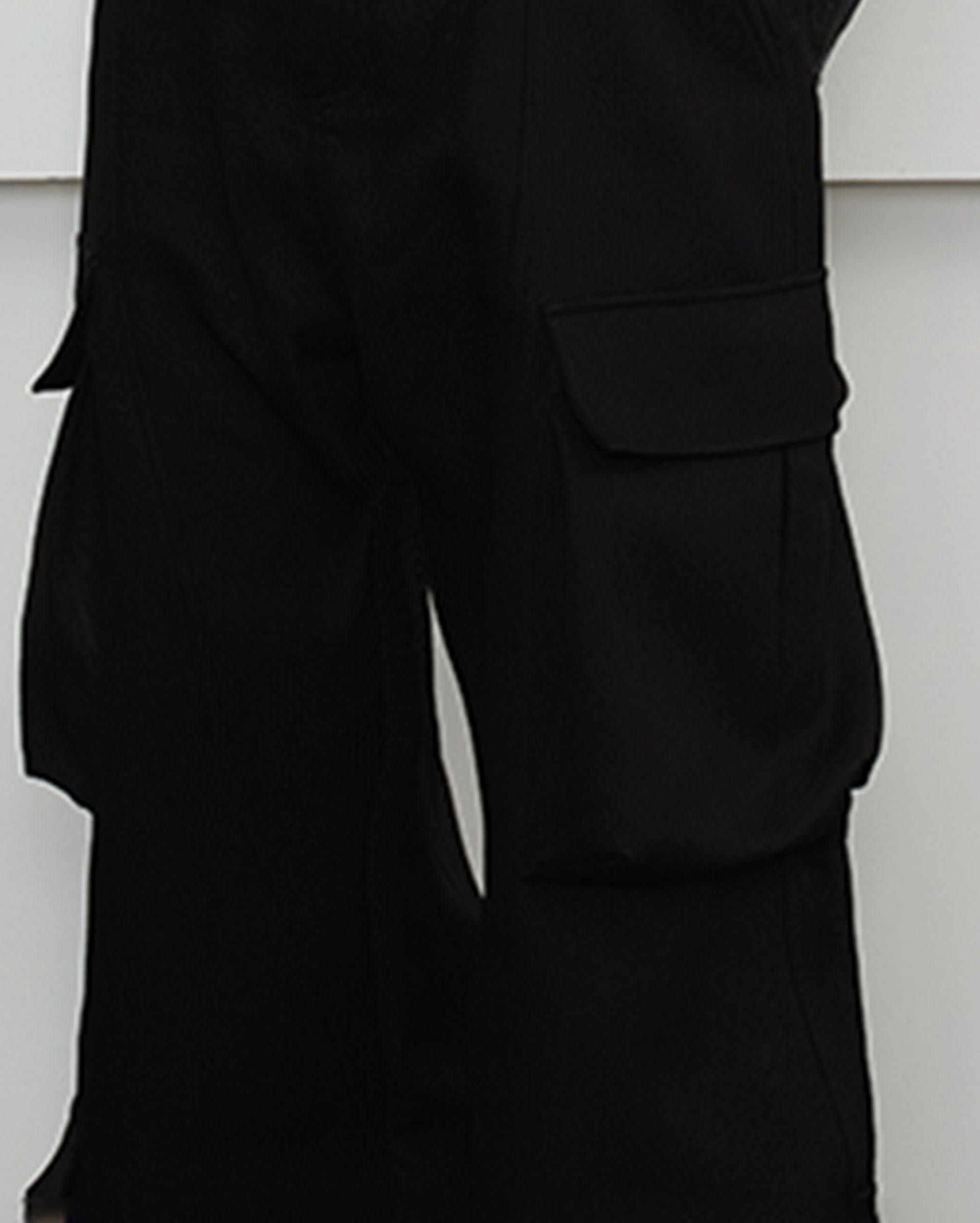 KREATE Multi-Pocket Wide-Leg Cargo Trousers