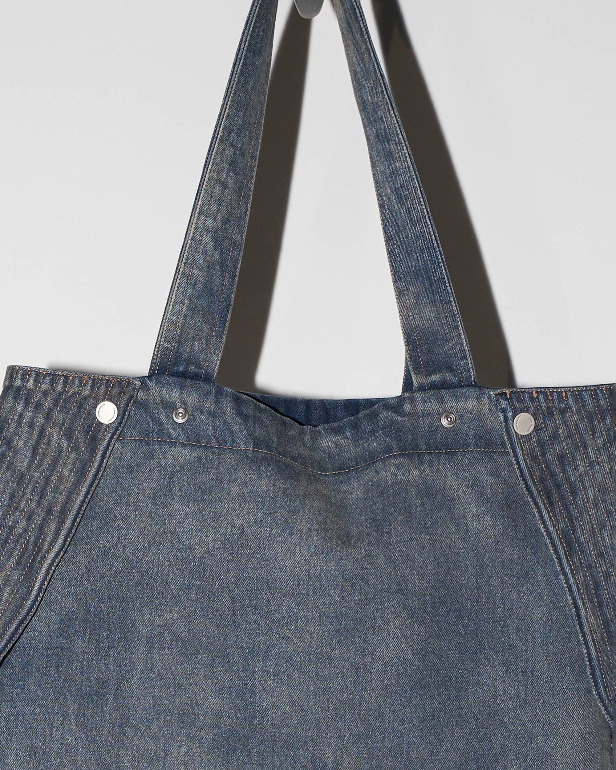 49PERCENT Modern Washed Foldable Denim Tote Bag