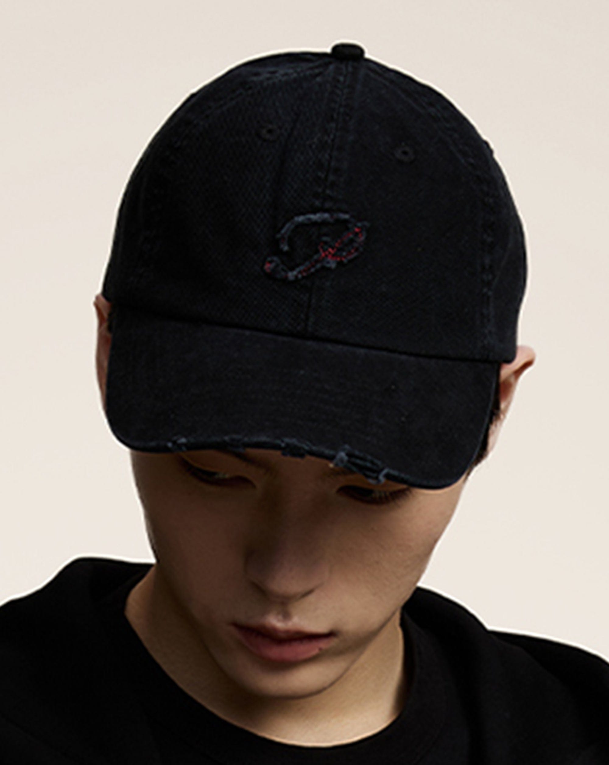 OPICLOTH Distressed LOGO Embroidered Cap, premium urban and streetwear designers apparel on PROJECTISR.com, OPICLOTH