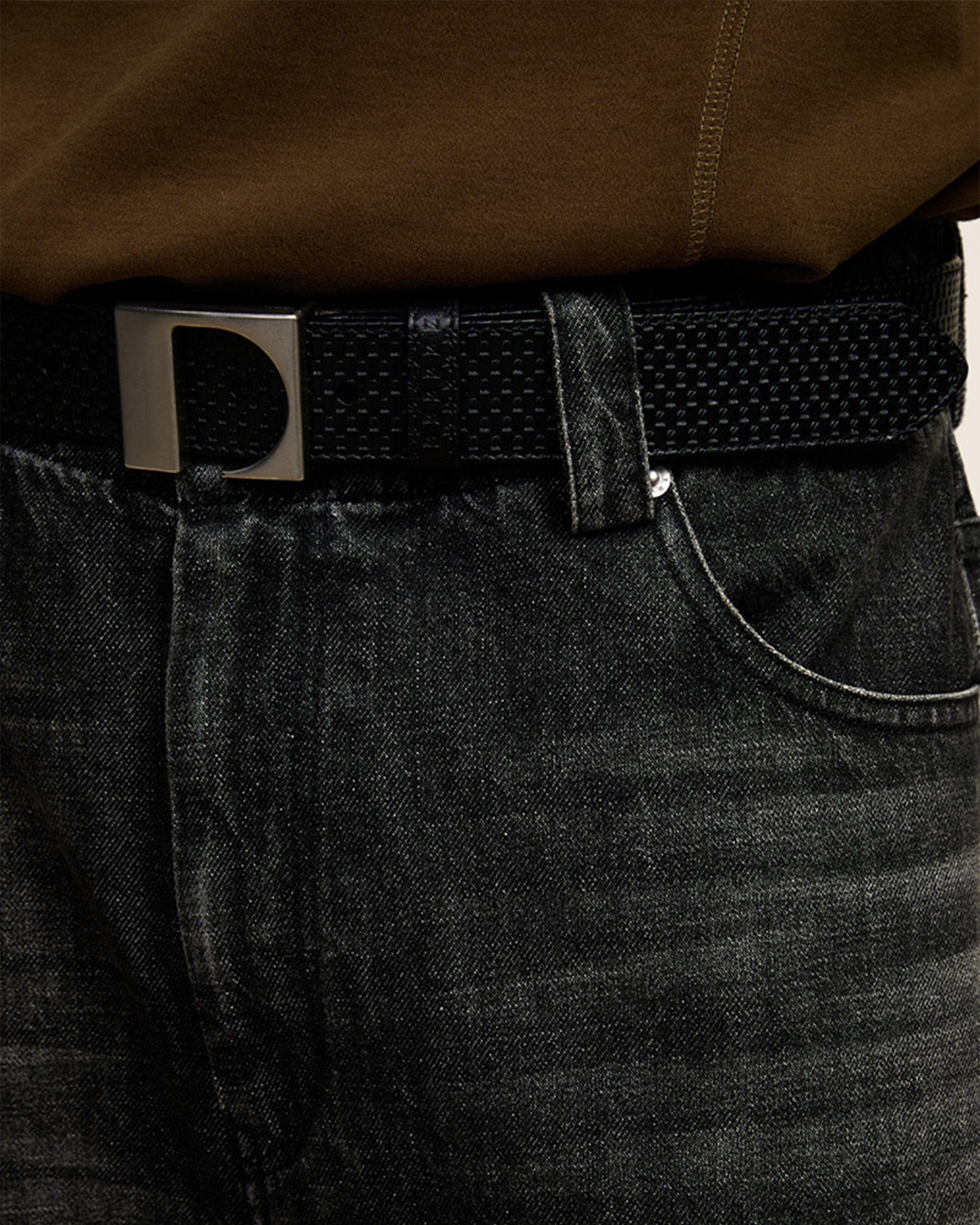 OPICLOTH Classic Embossed Leather Belt, premium urban and streetwear designers apparel on PROJECTISR.com, OPICLOTH