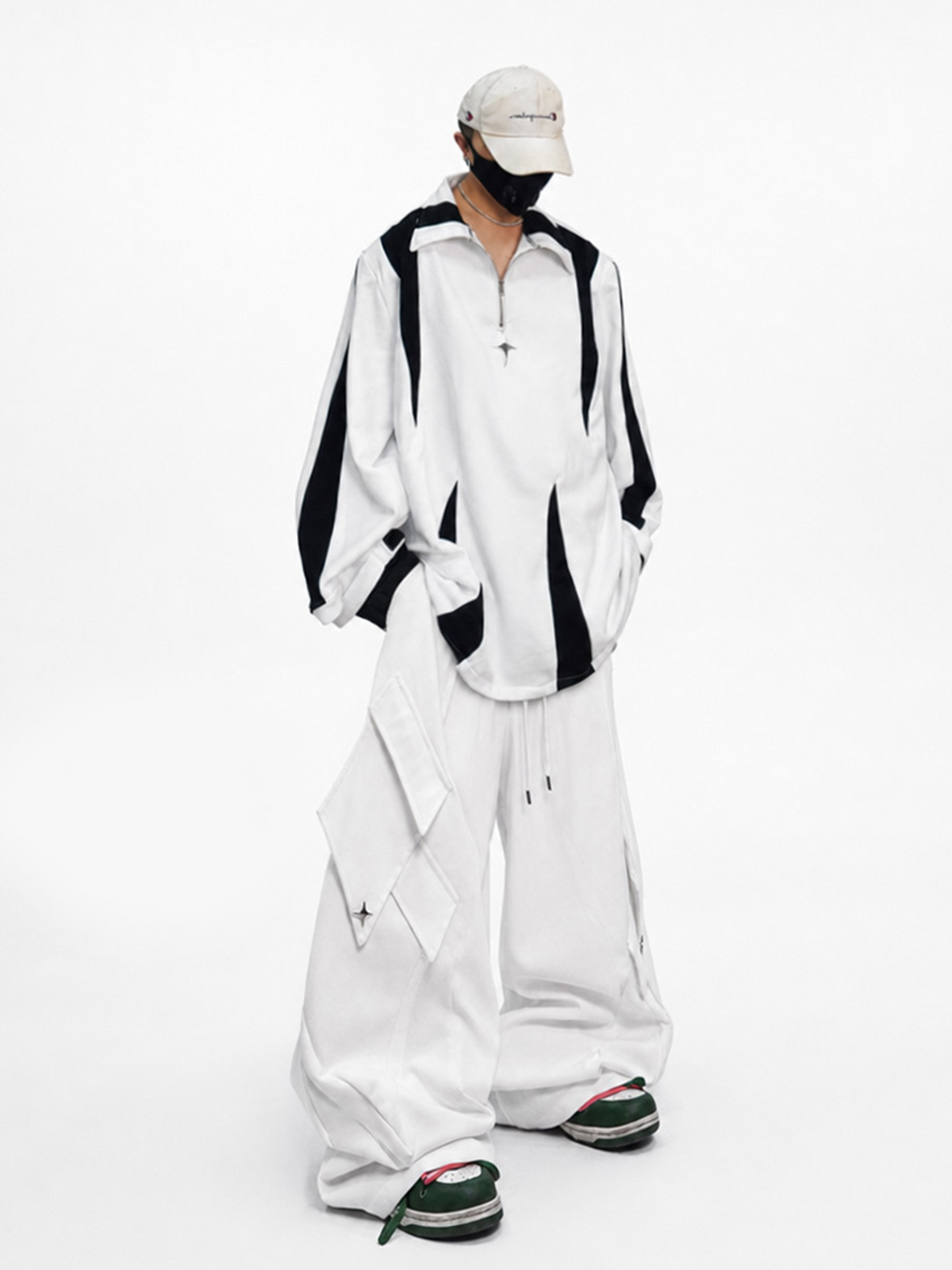 UUCSCC Contrast Padded-Shoulder Lapel Sweatshirt