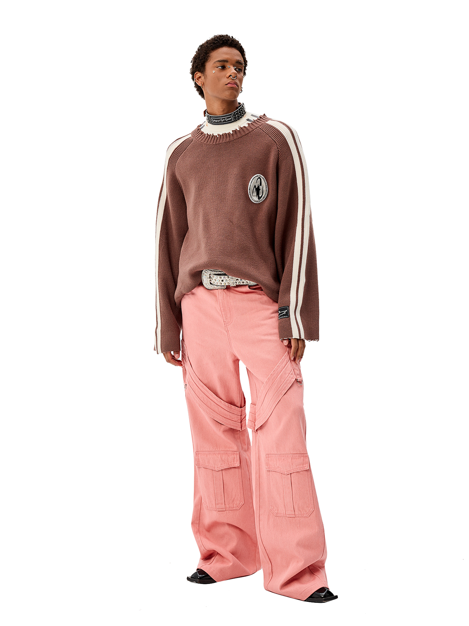 CYCYCY Tie Detail Multi-Pocket Cargo Jeans