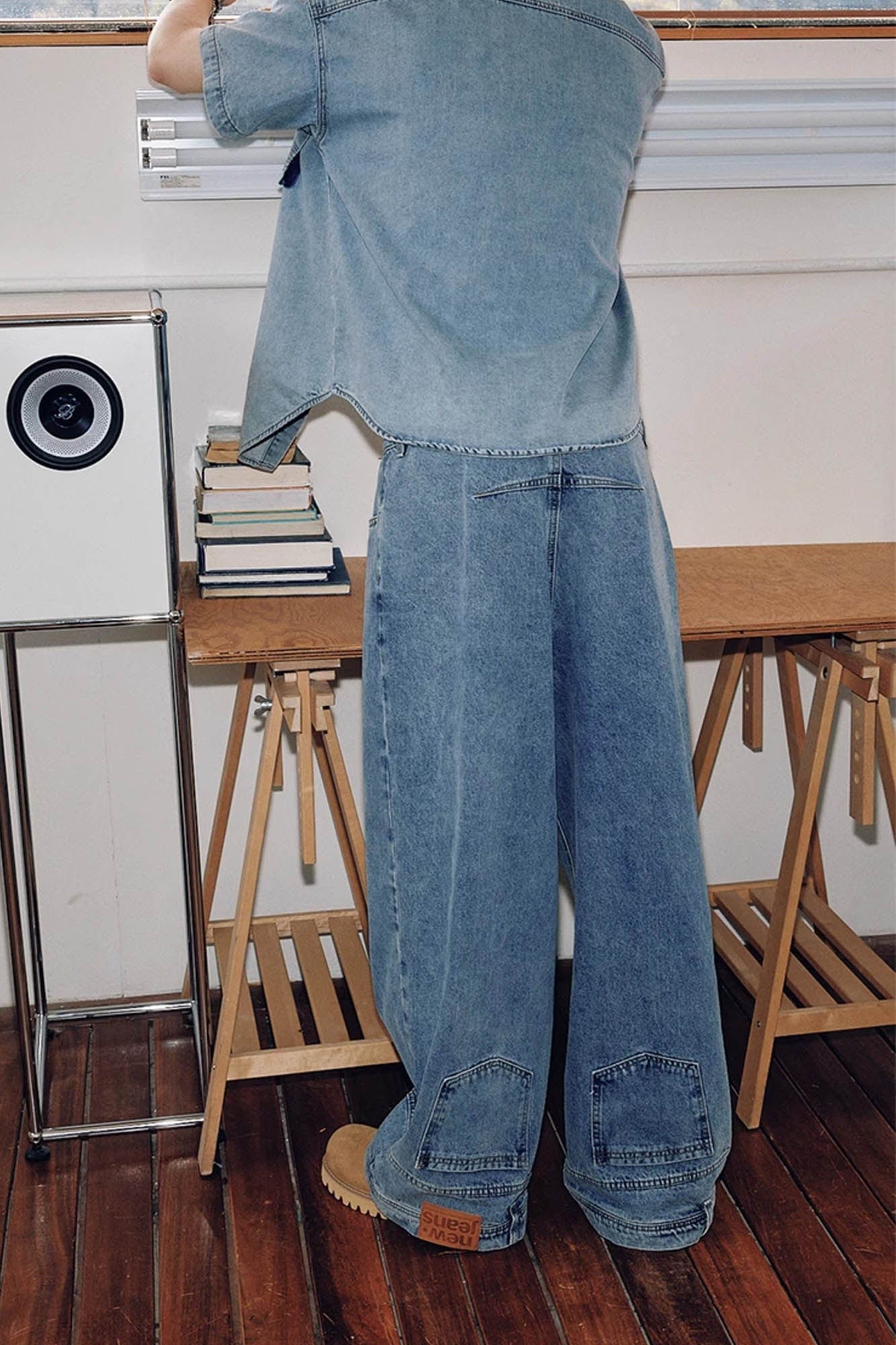 KREATE Inverted Deconstructed Baggy Jeans