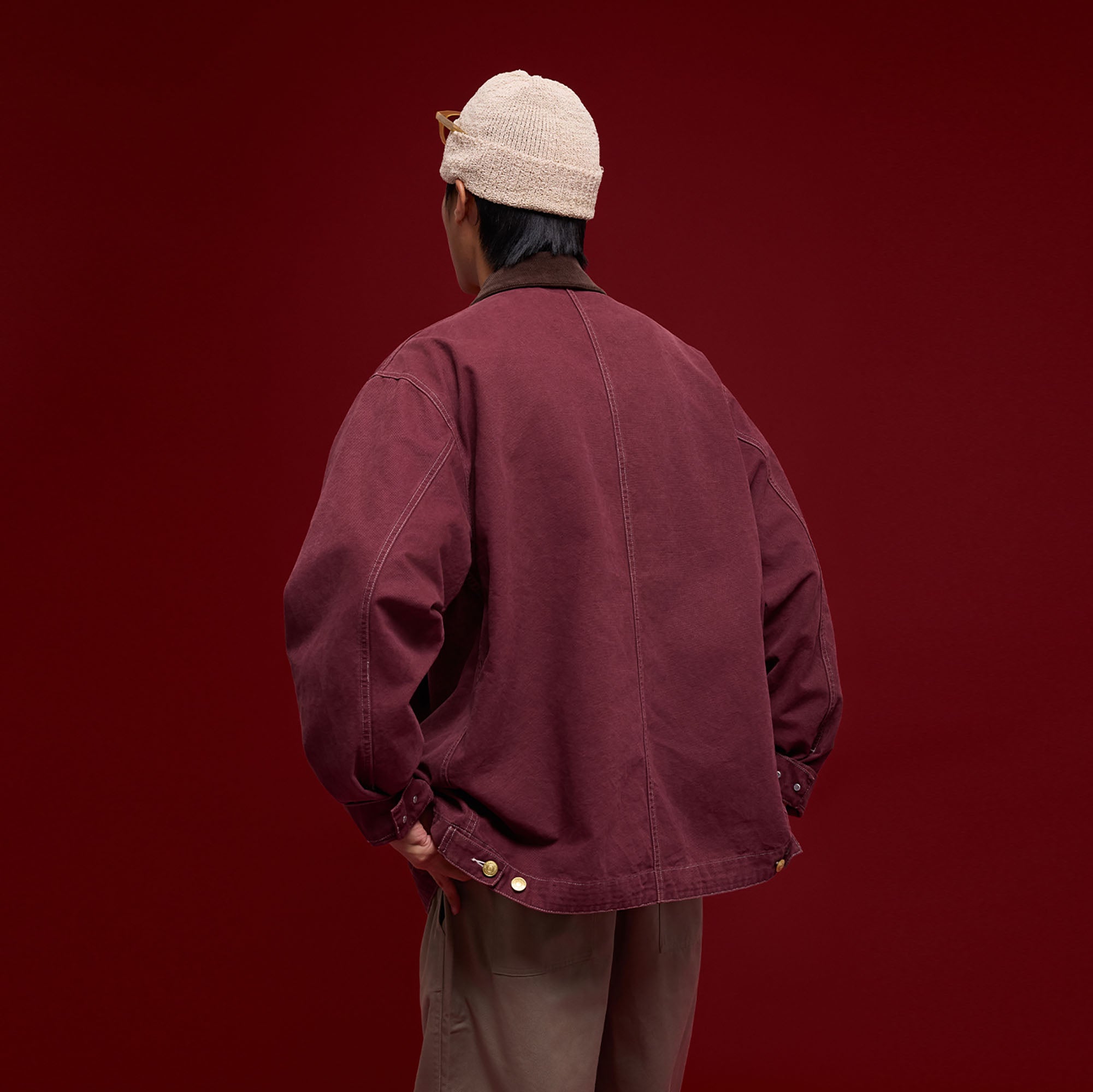 BANANA CLUB Contrast Collar Stitch Utility Jacket