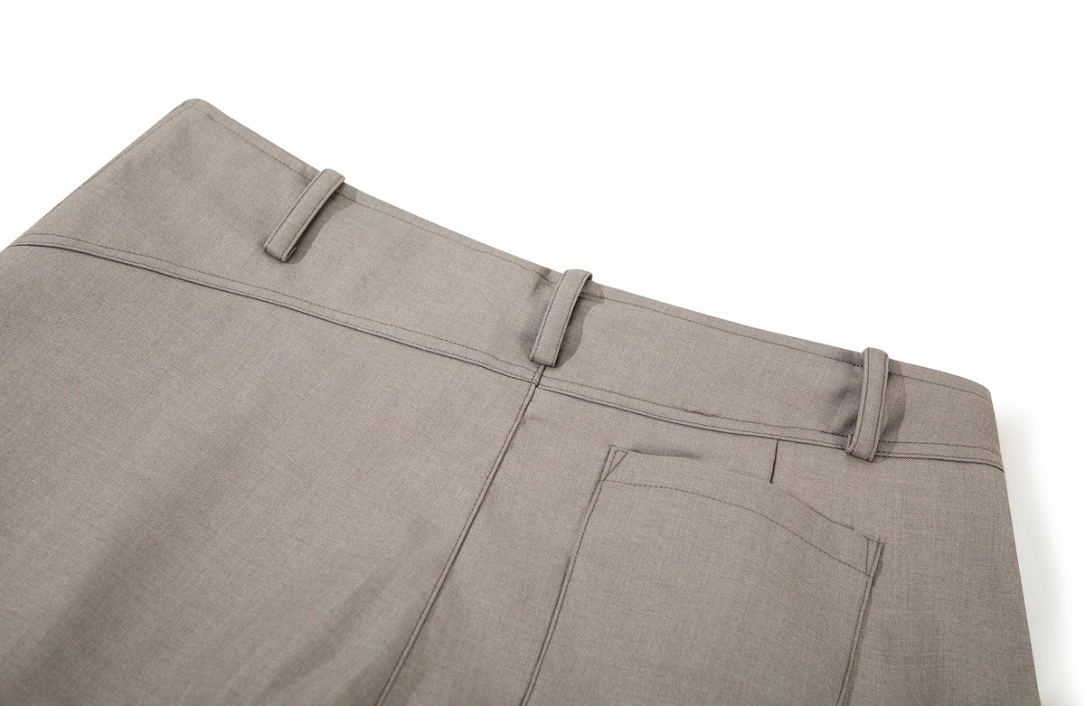 BOTANICA Pleated Curved-Leg Trousers