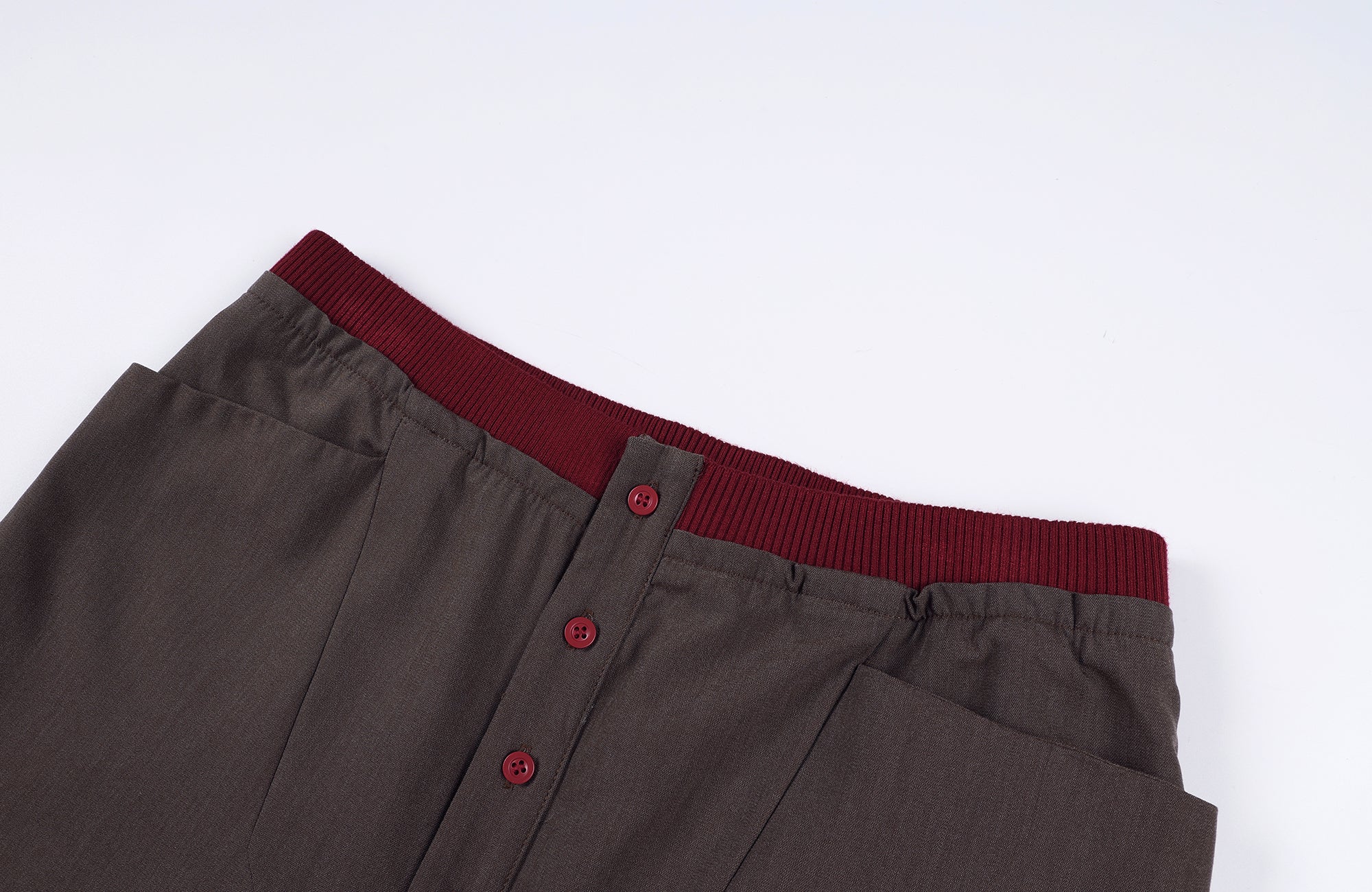 2000RSK Spliced Structured Wool-Blend Button Trousers