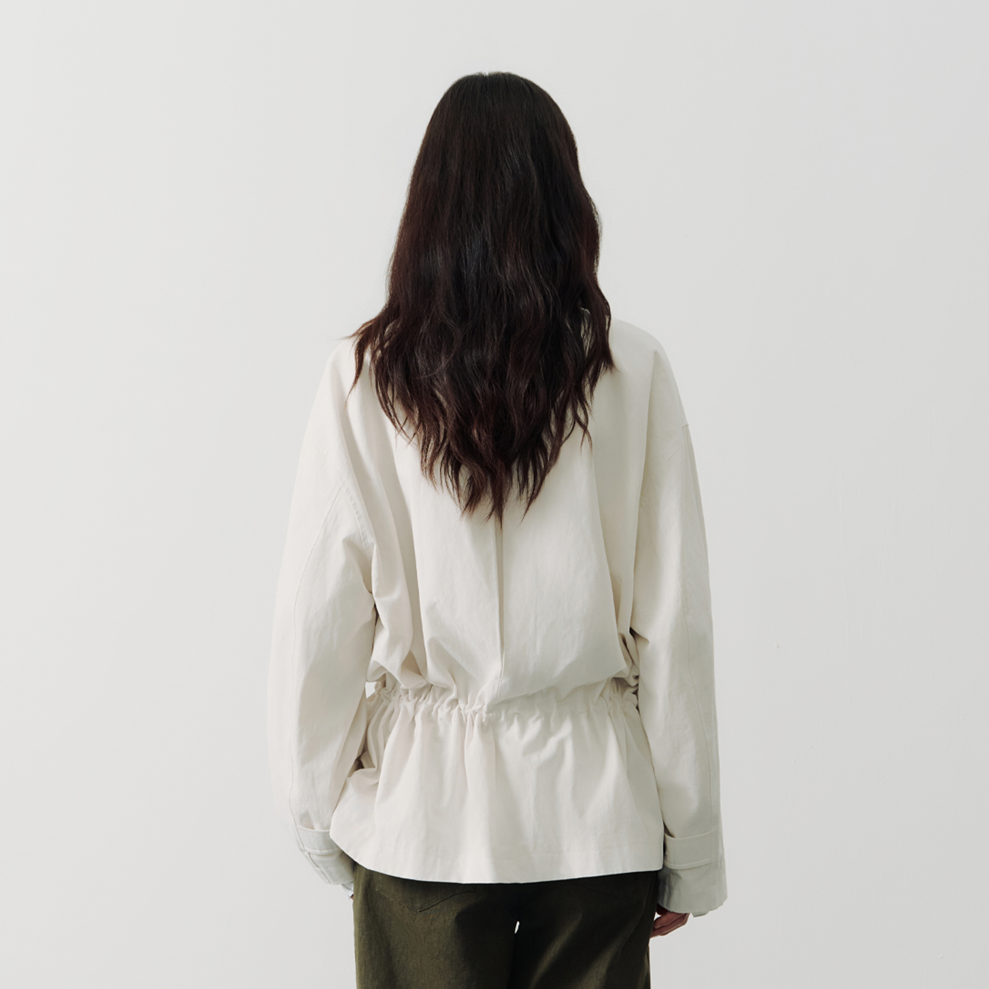 SAME FLOW Stand-Collar Drawstring-Waist Jacket