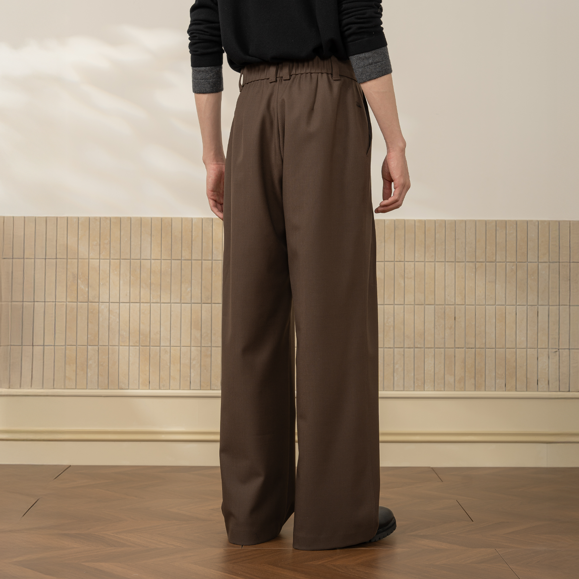 MOITIEDEPETALE Wool-Blended Pleats Trousers
