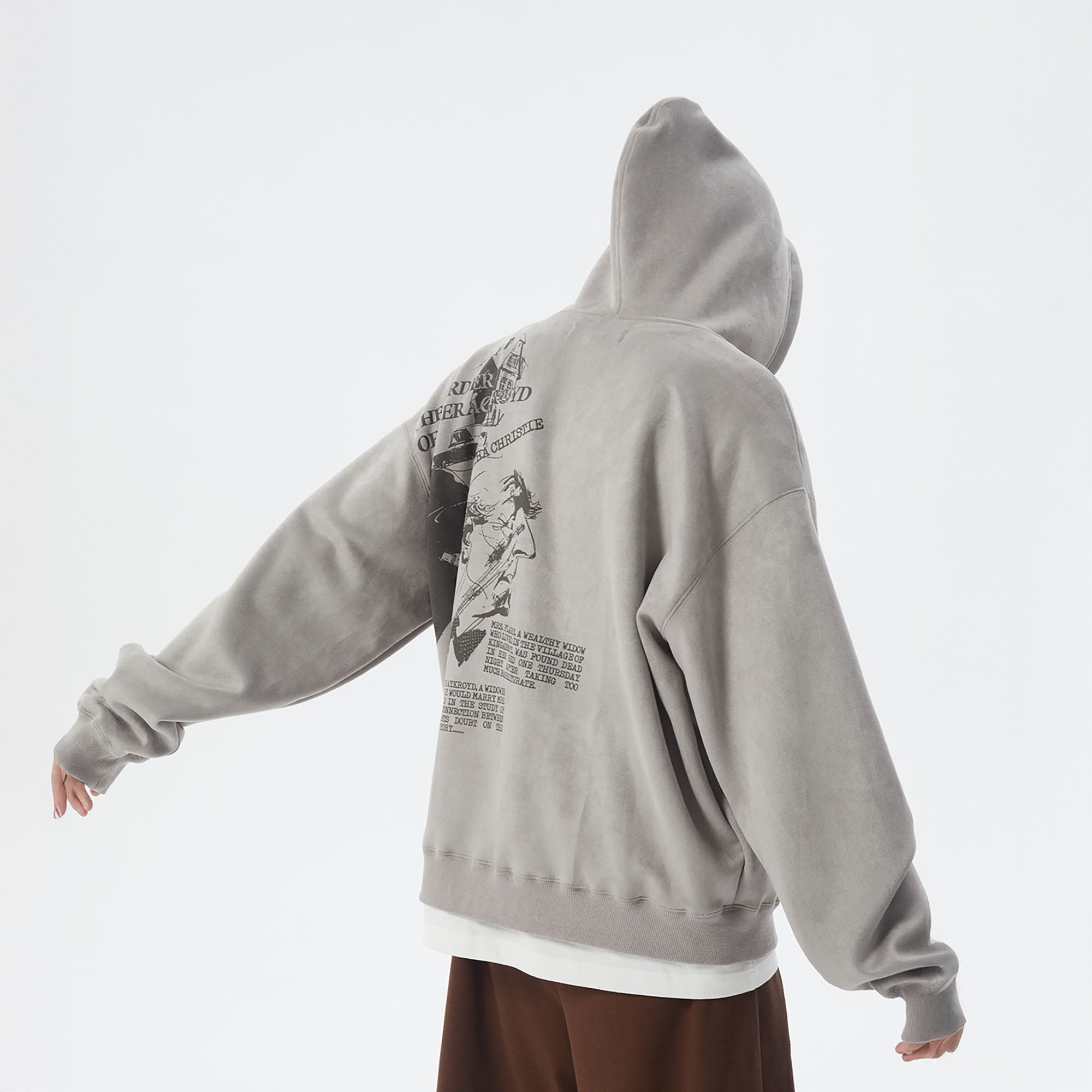 ERROR CODE ROBOT Graphic Suede Zip-Up Hoodie, premium urban and streetwear designers apparel on PROJECTISR.com, ERROR CODE ROBOT