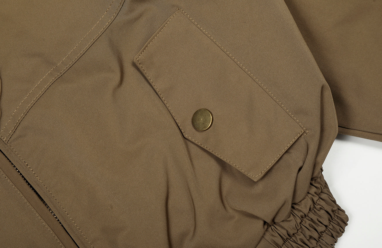 CLP Elastic-Waist Cropped Utility Jacket