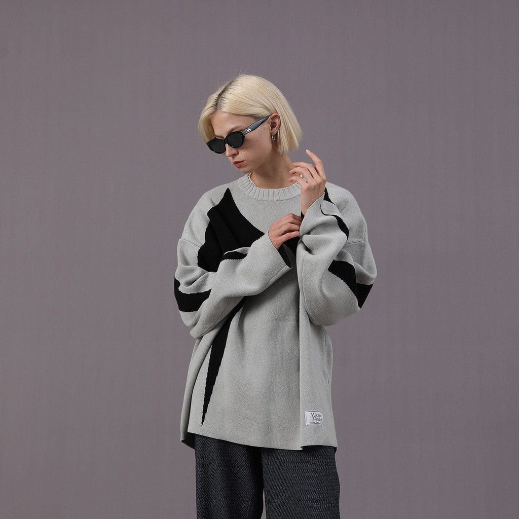 MIICHOUS Contrasted Binary Stars Sweater, premium urban and streetwear designers apparel on PROJECTISR.com, Miichous
