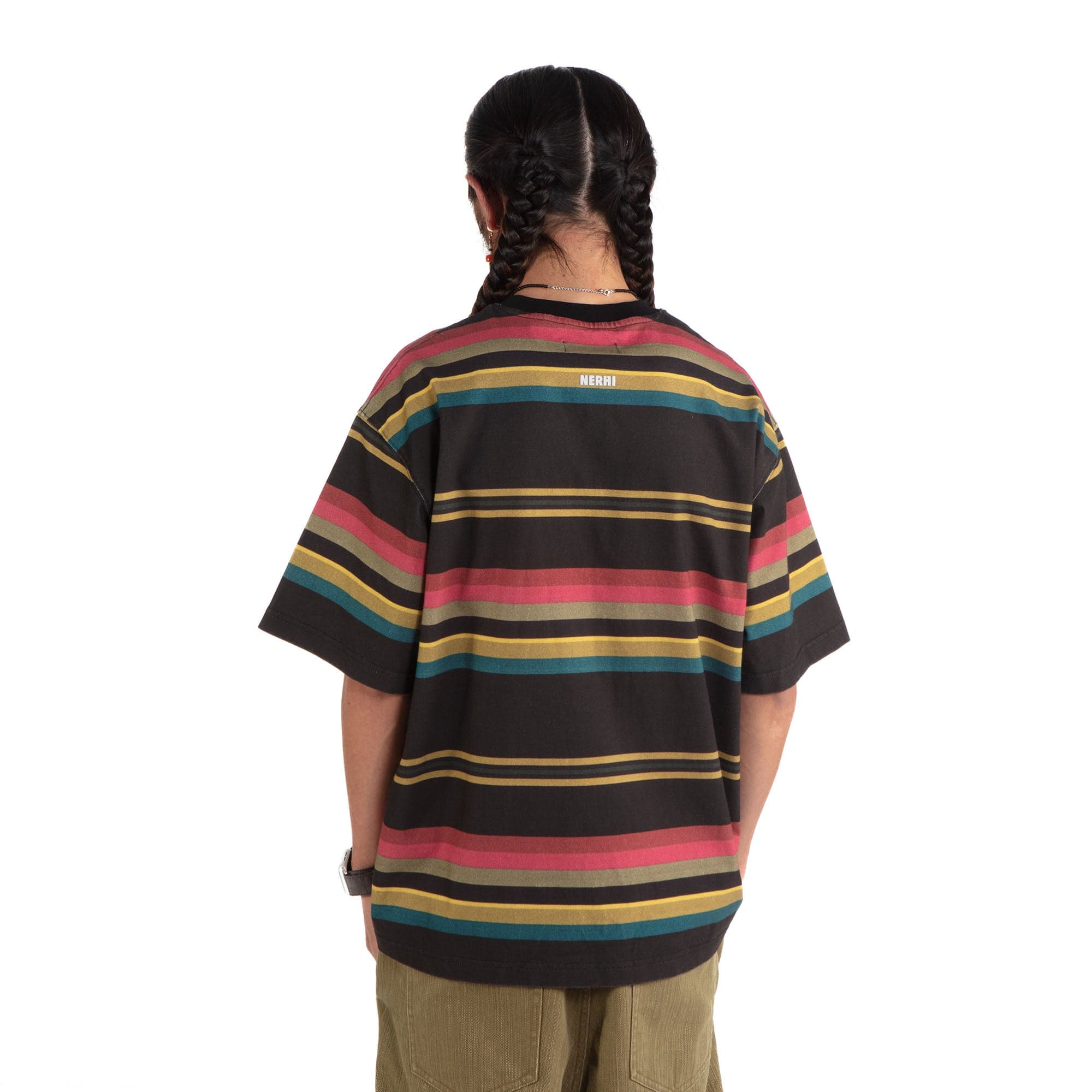 NERHI Striped LOGO Patch T-Shirt, premium urban and streetwear designers apparel on PROJECTISR.com, NERHI