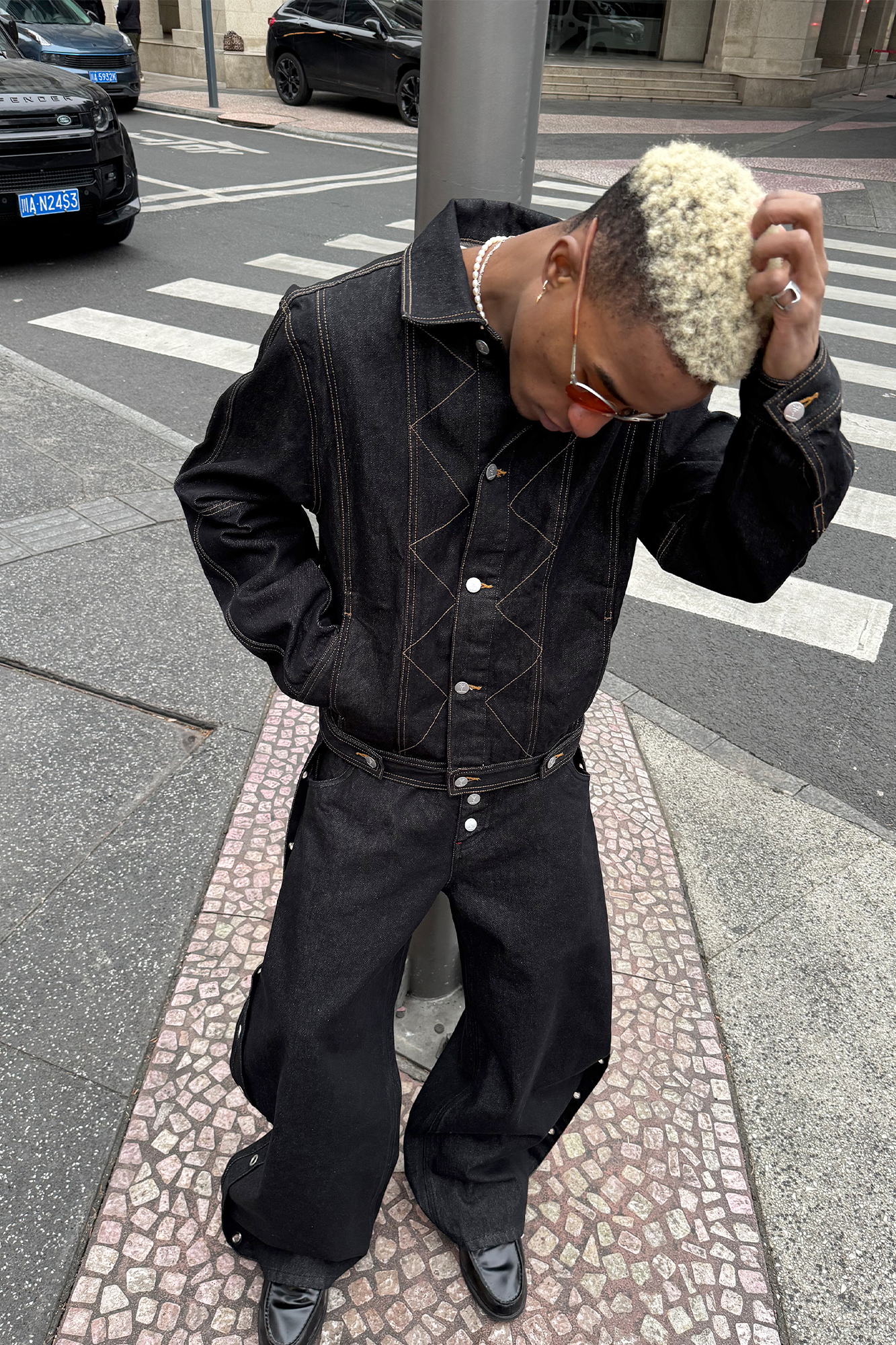 STEEPC Reversed-Panel Raw Denim Cropped Jacket, premium urban and streetwear designers apparel on PROJECTISR.com, STEEPC