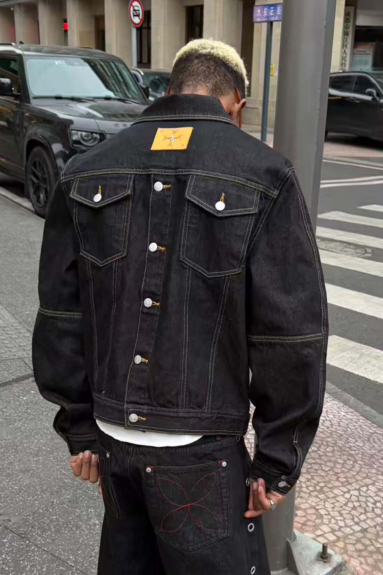 STEEPC Reversed-Panel Raw Denim Cropped Jacket, premium urban and streetwear designers apparel on PROJECTISR.com, STEEPC