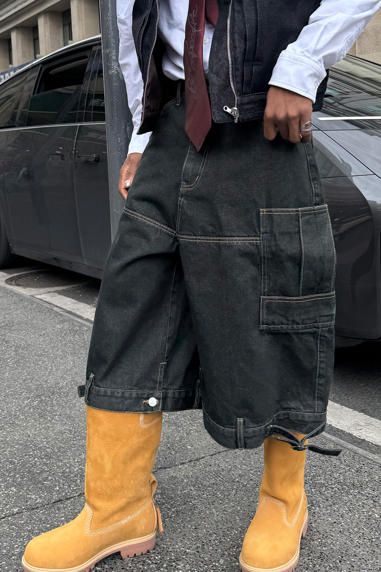 STEEPC Multi-Pocket Raw Denim Shorts, premium urban and streetwear designers apparel on PROJECTISR.com, STEEPC