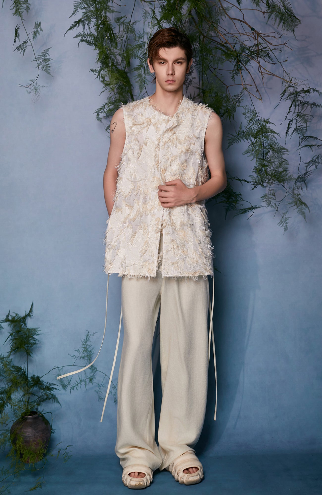 JIECHI Raw Fringe Layered Vest, premium urban and streetwear designers apparel on PROJECTISR.com, JIECHI
