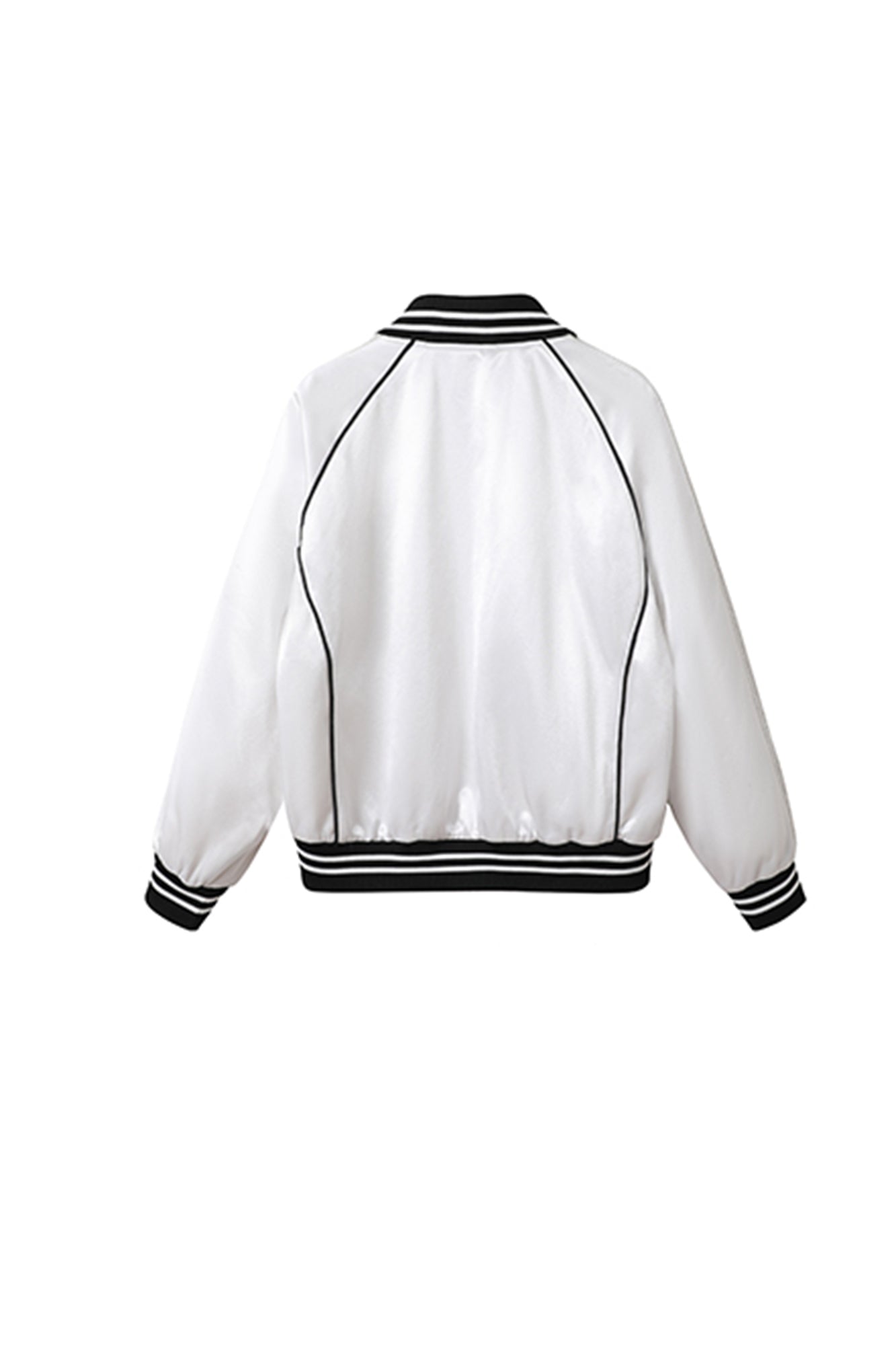 DONSMOKE Glossy Contrast Graphic Varsity Jacket