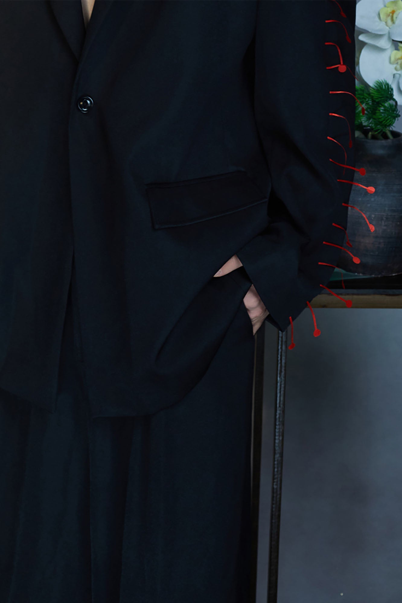 JIECHI Spiked Embellished Oversized Blazer, premium urban and streetwear designers apparel on PROJECTISR.com, JIECHI