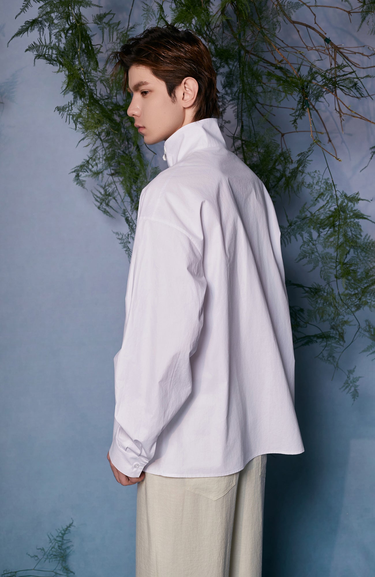 JIECHI Mandarin Collar Floral Embroidered Shirt, premium urban and streetwear designers apparel on PROJECTISR.com, JIECHI