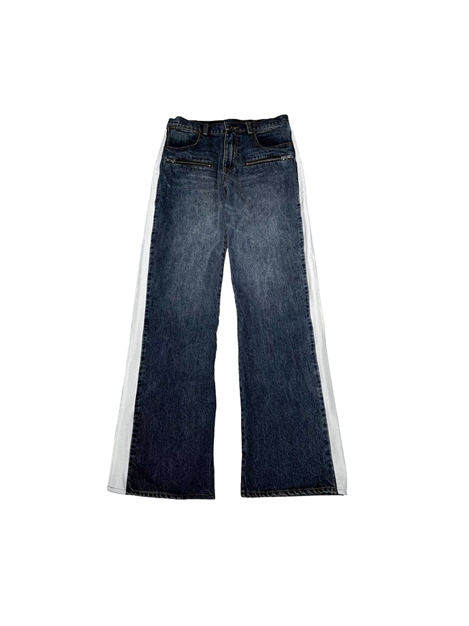 PCCVISION Contrast Side-Stripe Washed Jeans, premium urban and streetwear designers apparel on PROJECTISR.com, PCCVISION
