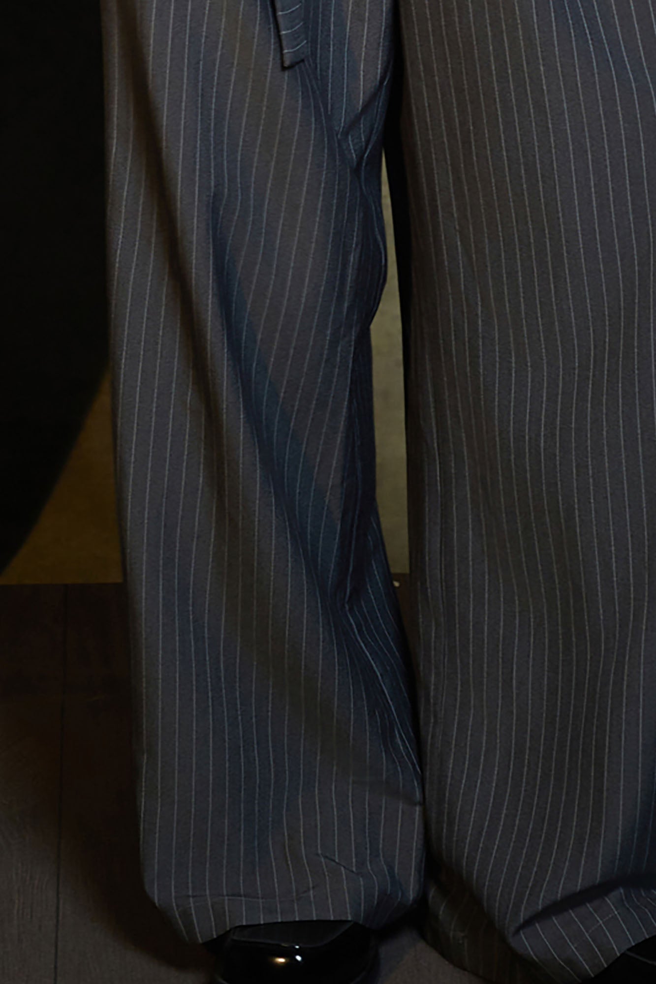 JIECHI Pinstriped Pleats Straight-Leg Trousers, premium urban and streetwear designers apparel on PROJECTISR.com, JIECHI