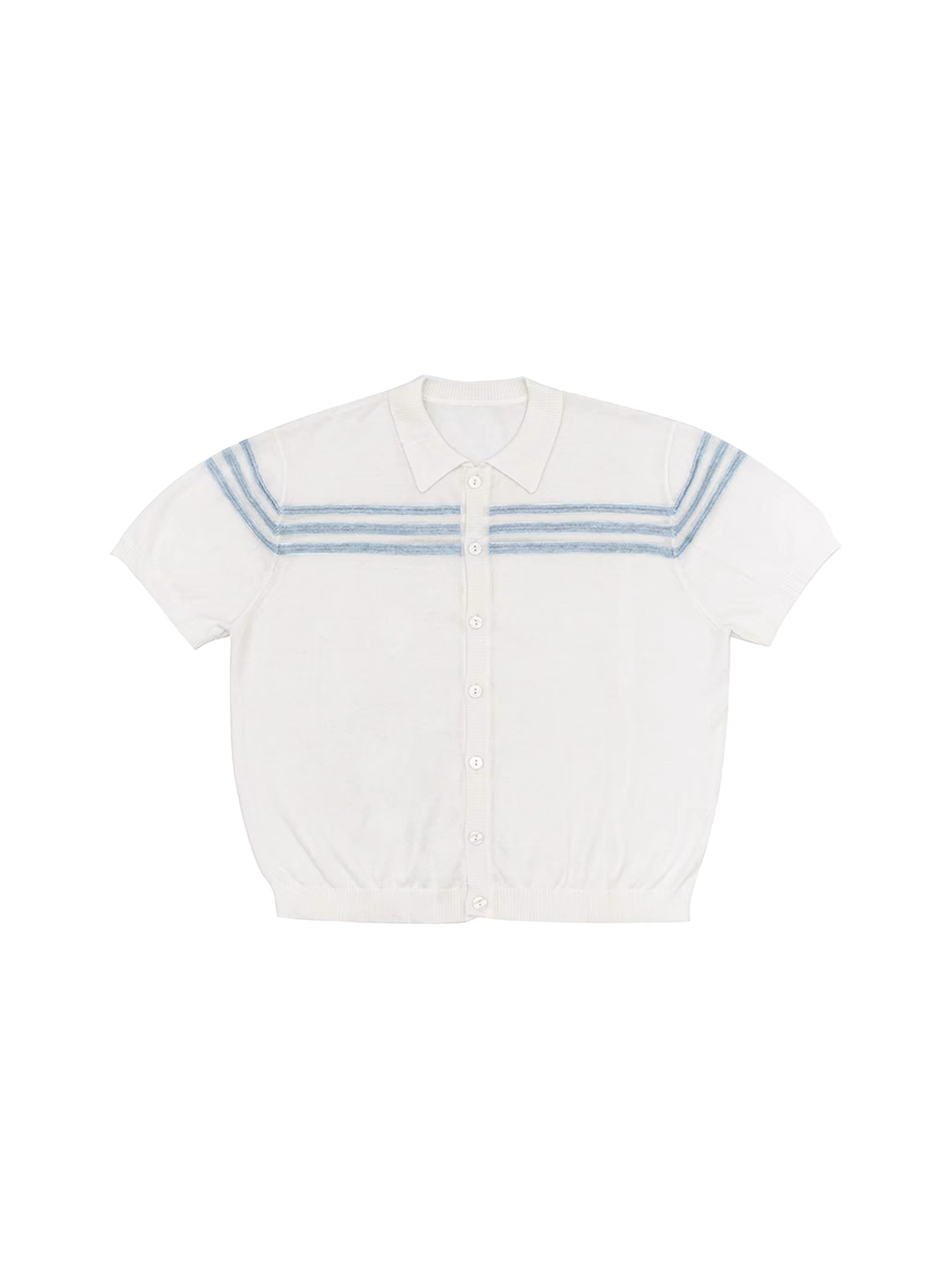 IN EXISTENCE Jacquard-Trim Wool-Blend Knit Half Shirt, premium urban and streetwear designers apparel on PROJECTISR.com, IN EXISTENCE