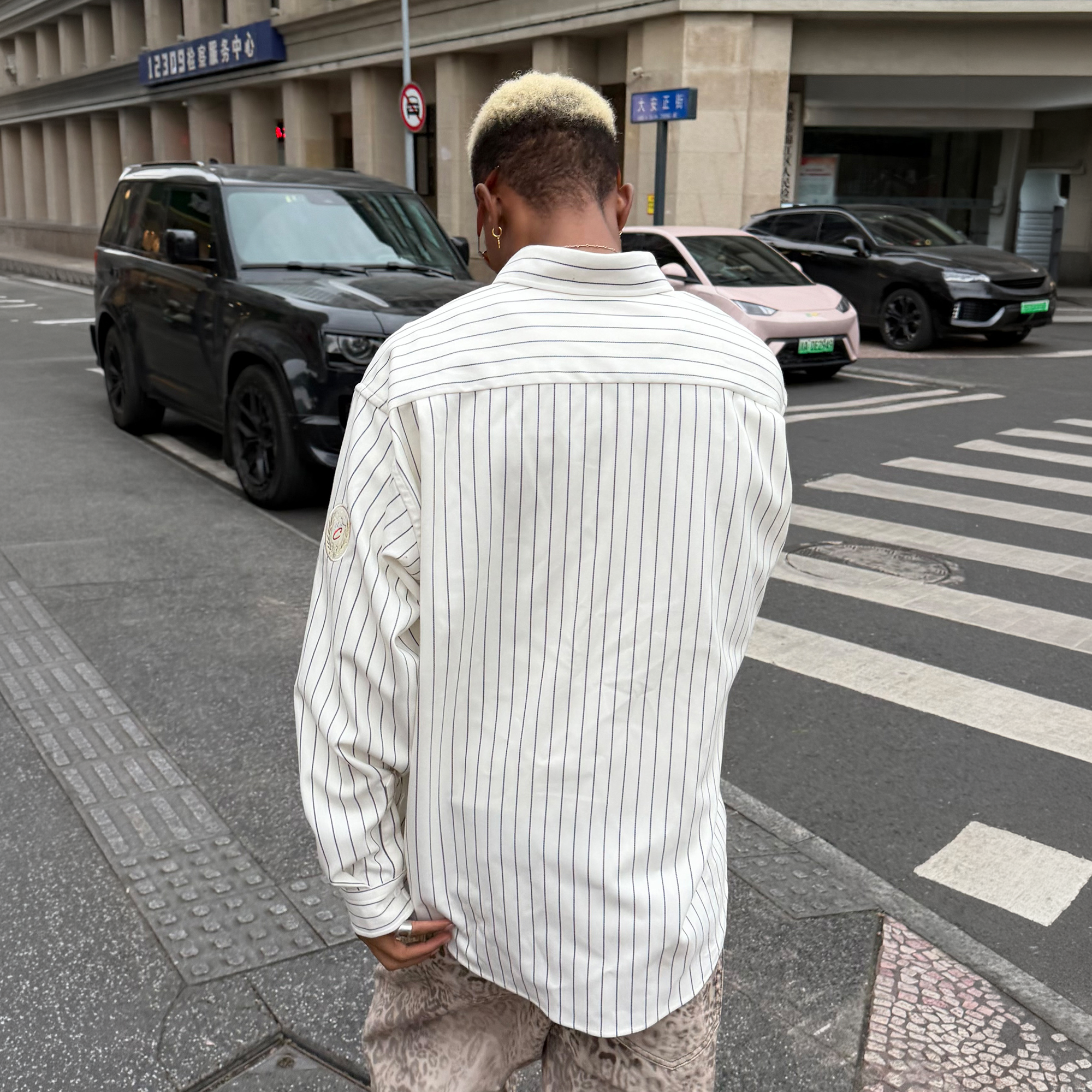 STEEPC Striped Oversized Shirt, premium urban and streetwear designers apparel on PROJECTISR.com, STEEPC