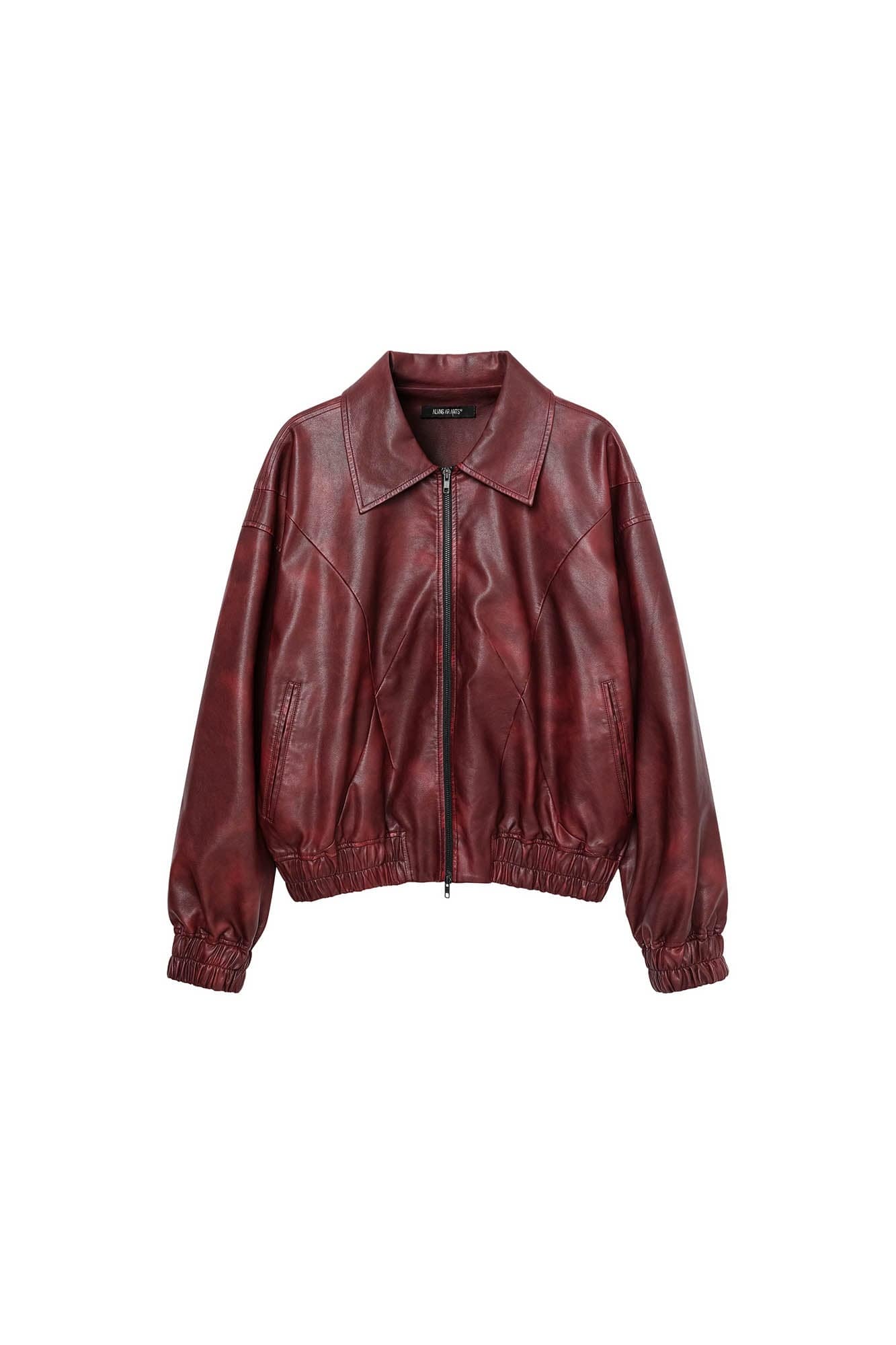 ALVNG AR ANTS Retro Distressed Spliced PU Jacket