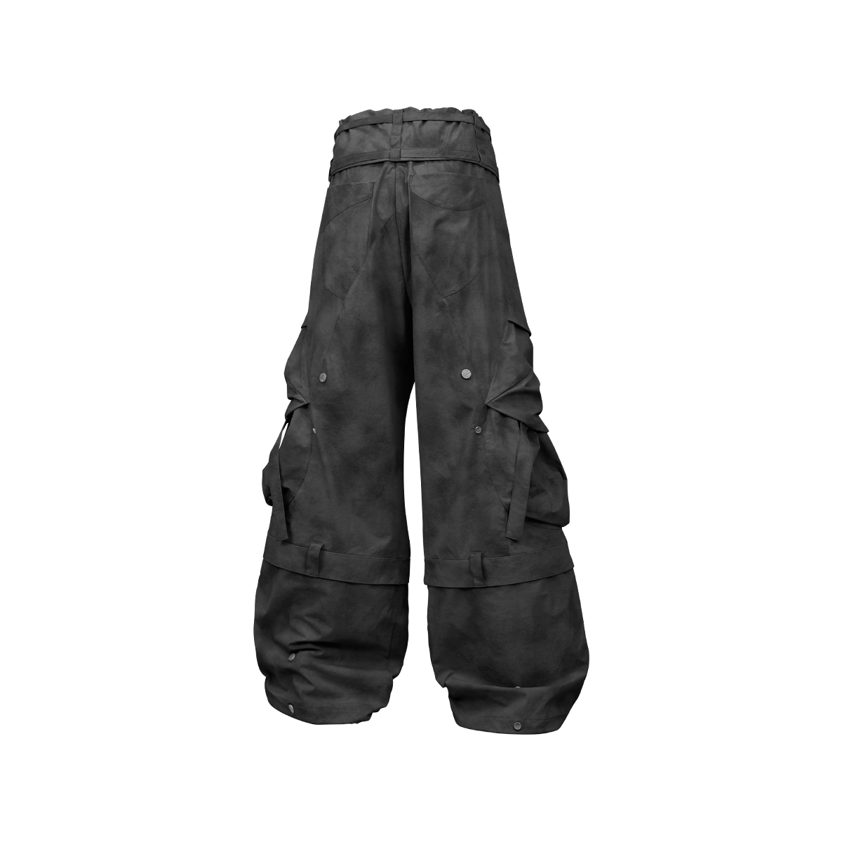 RELABEL Detachable Ruched Inverted Waist Cargo Pants, premium urban and streetwear designers apparel on PROJECTISR.com, RELABEL