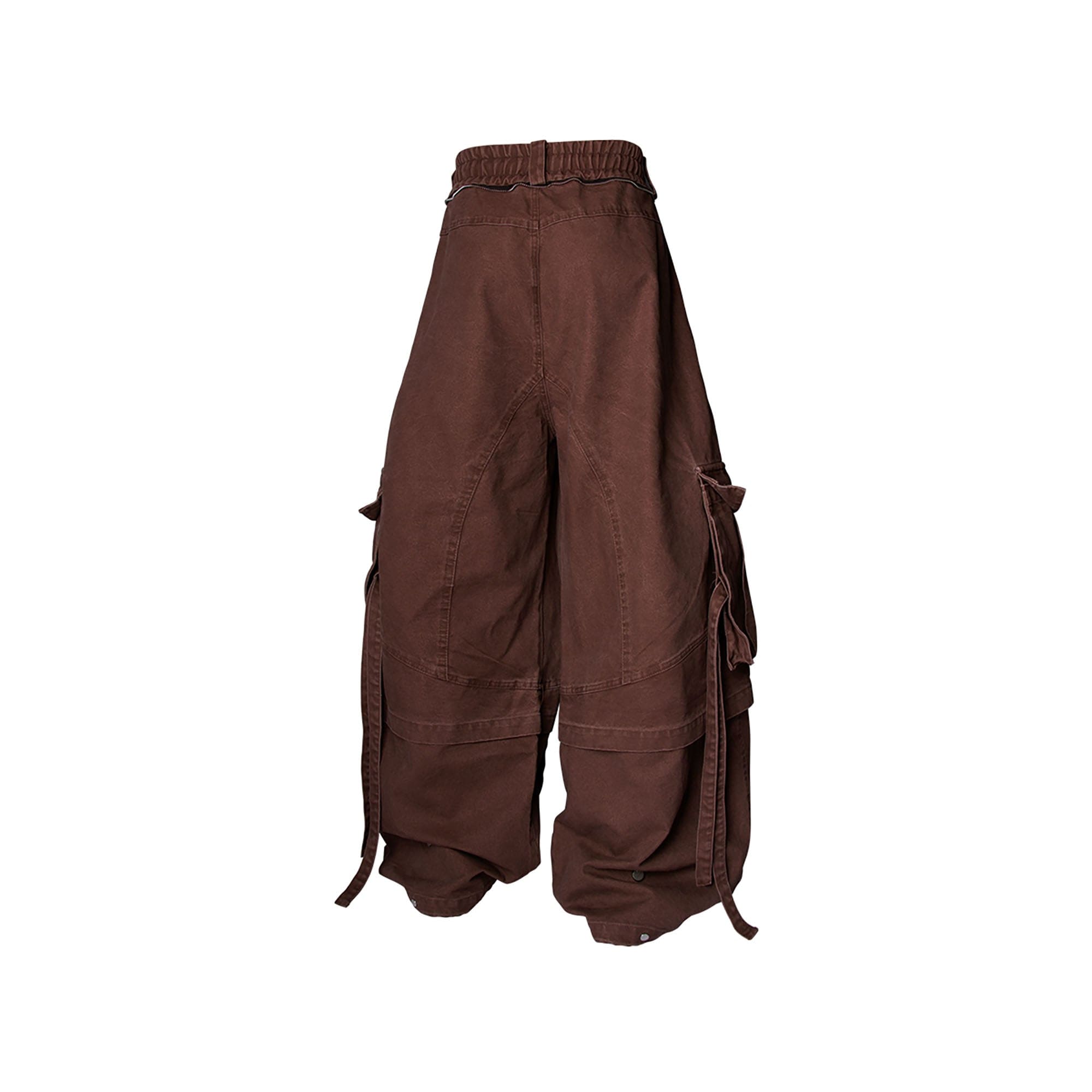 RELABEL Multi-Pocket Detachable Scarf Distressed Cargo Coffee, premium urban and streetwear designers apparel on PROJECTISR.com, RELABEL