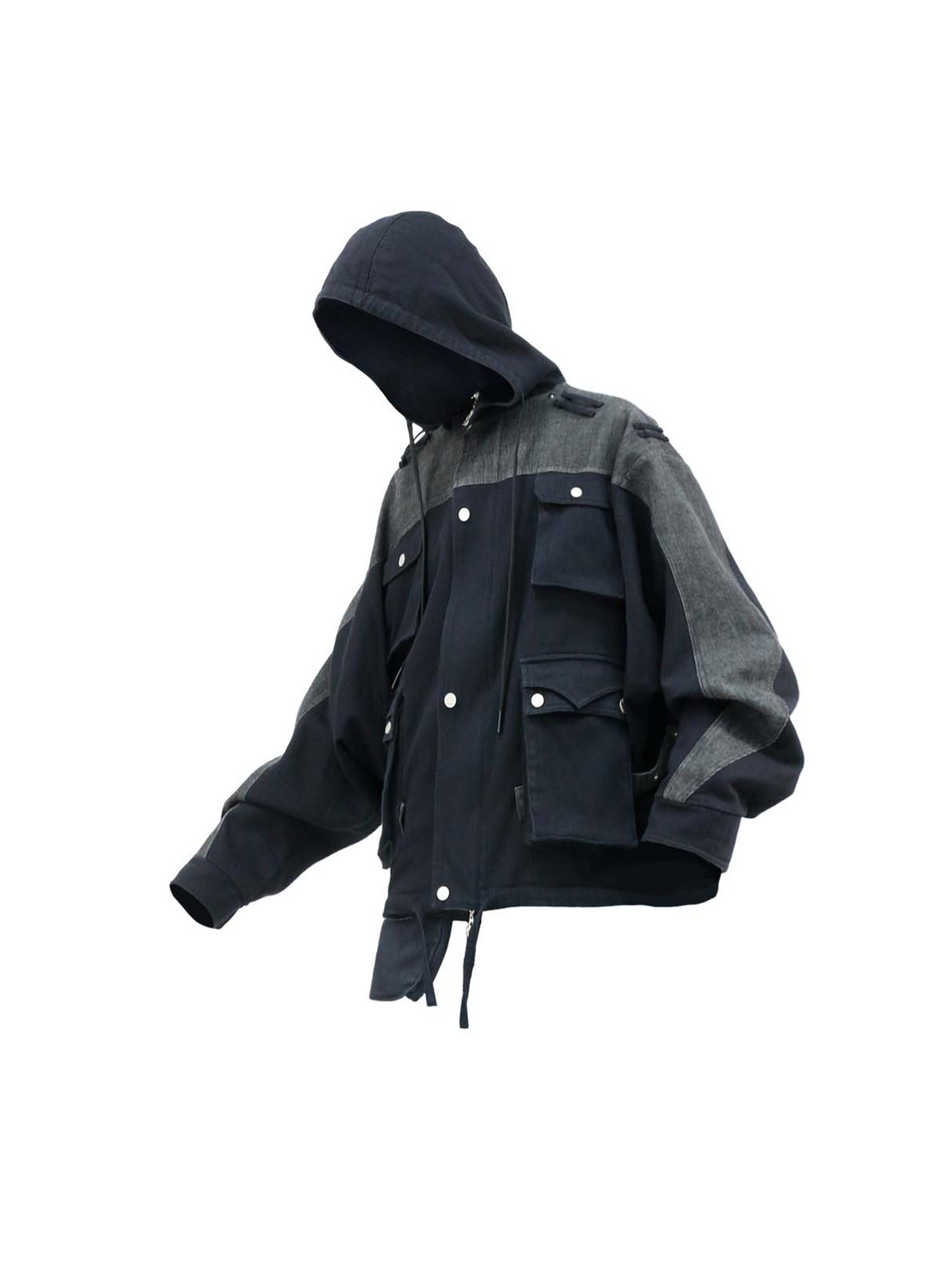 RELABEL Deconstructed Selvedge Denim Multi-Pocket Utility Jacket