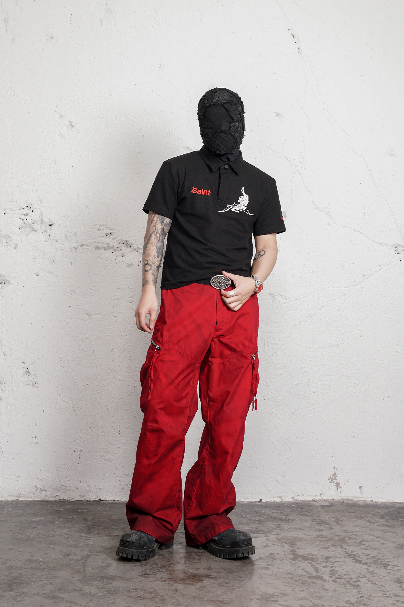 UNDERWATER Lucifer Embroidered Polo Shirt, premium urban and streetwear designers apparel on PROJECTISR.com, UNDERWATER