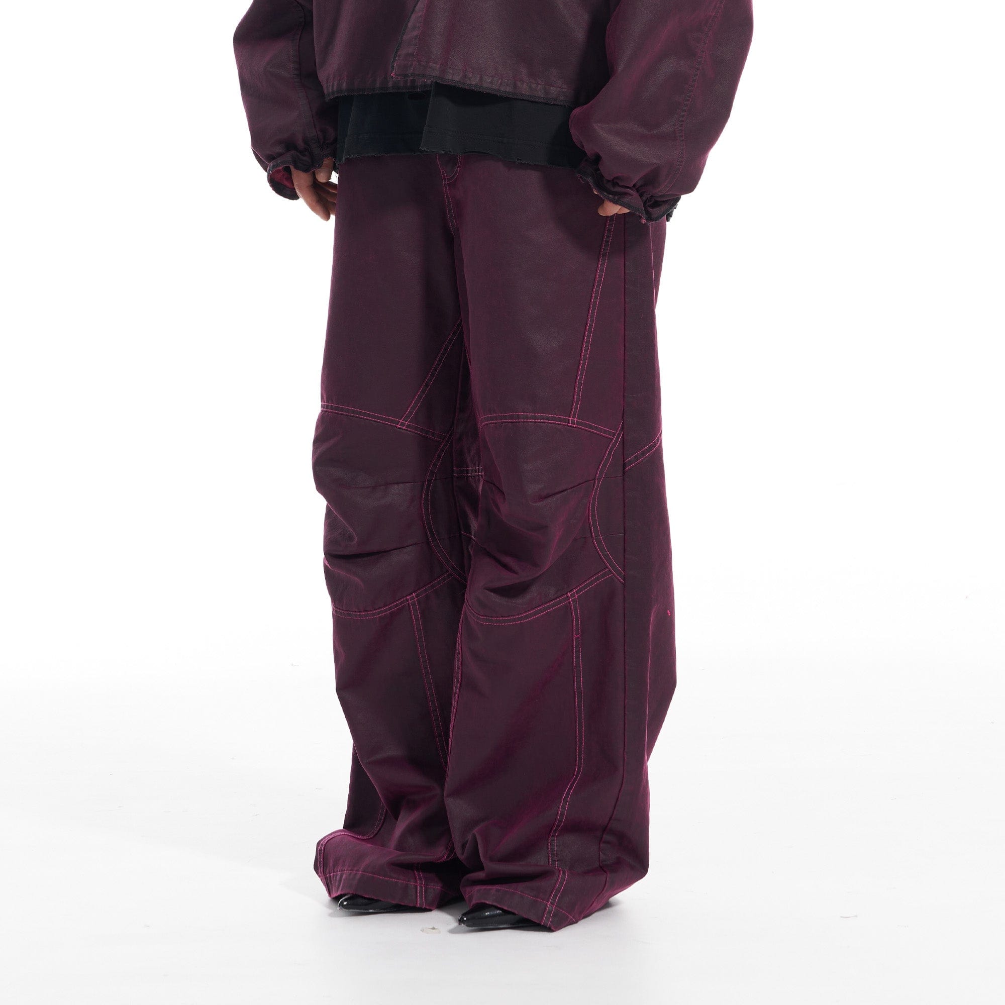 VANN VALRENCE Structured Panel Pleated-Knee Pants, premium urban and streetwear designers apparel on PROJECTISR.com, VANN VALRENCE