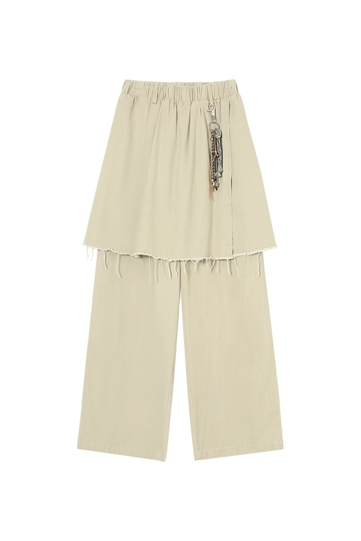 CLP Layered Raw-Edge Wide-Leg Pants