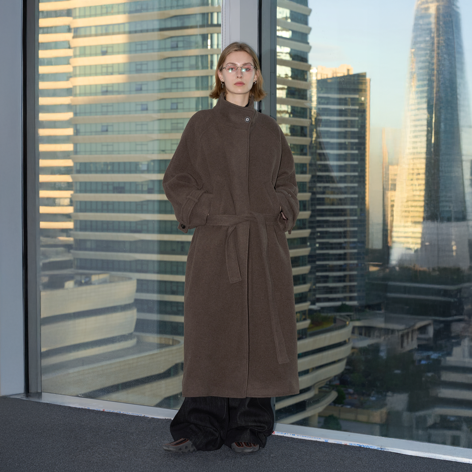 LABELROOM Essential Wool-Blend Funnel Belted Coat, premium urban and streetwear designers apparel on PROJECTISR.com, LABELROOM