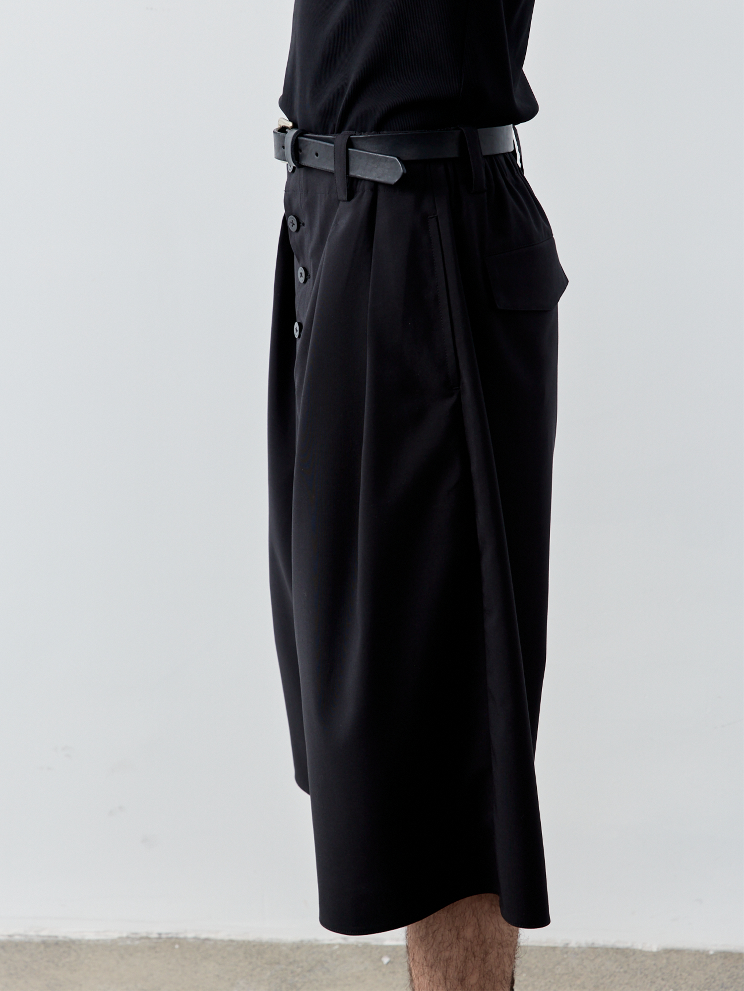 GRAINMUSTARD High-Waist Pleated Wool-Blend Cropped Trousers