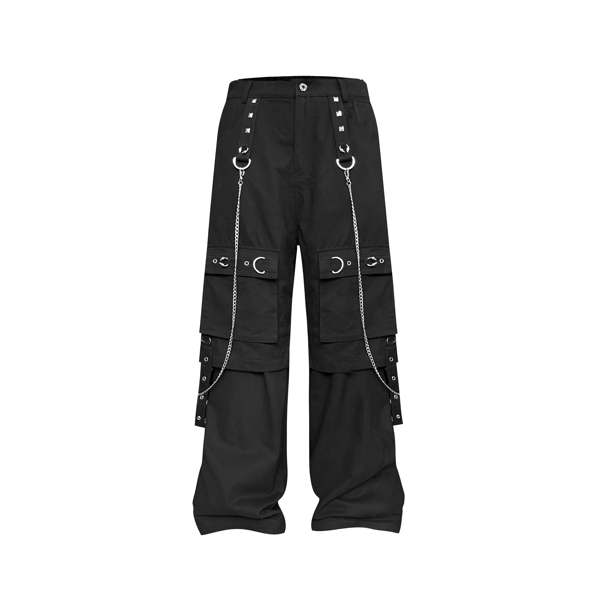 TH4SWE Punk Chain-Strap Cargo Pants
