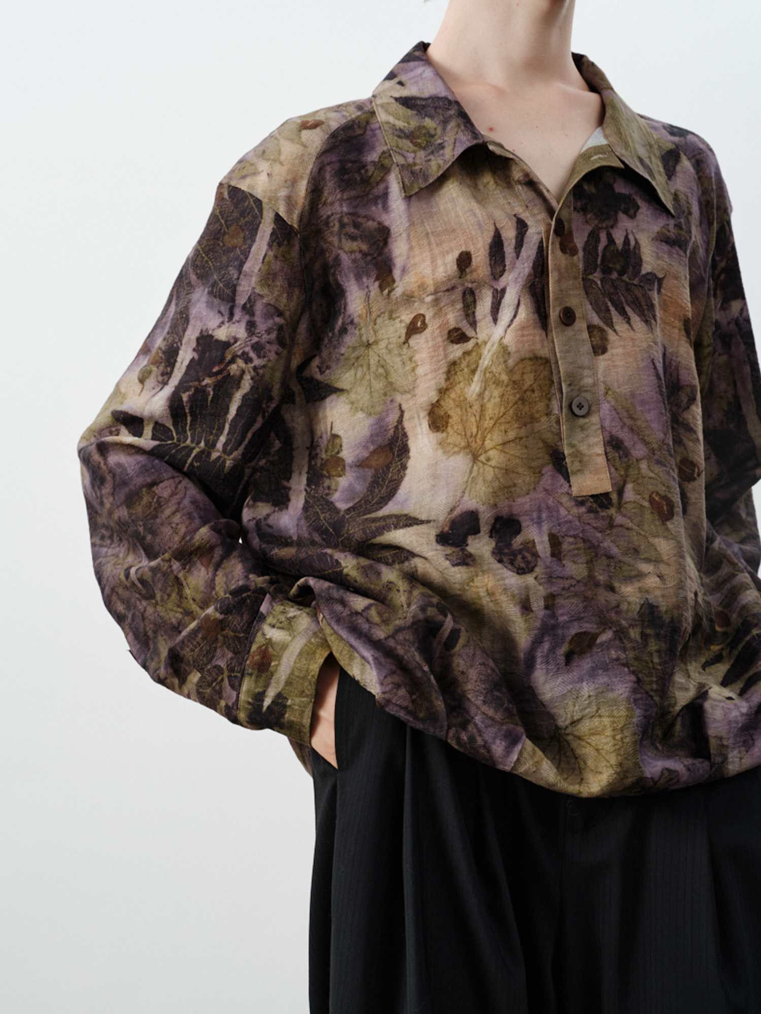 GRAINMUSTARD Retro Botanical Jacquard Tencel Shirt