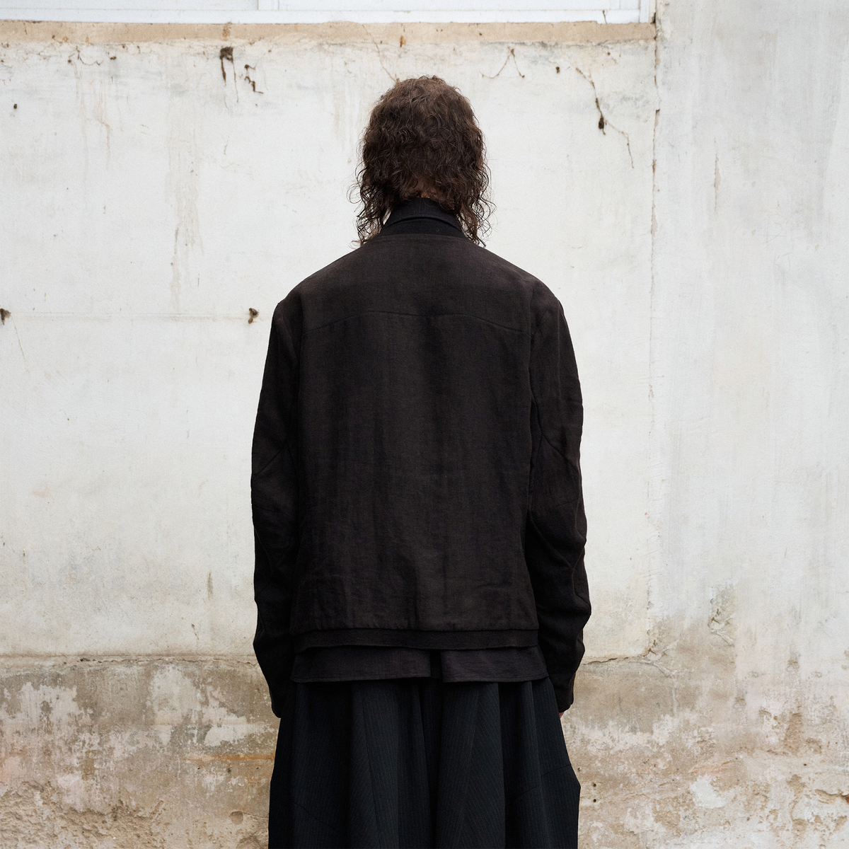 ILNya Nieternite Nifutur Asymmetrical Ribbed-Splice Short Jacket
