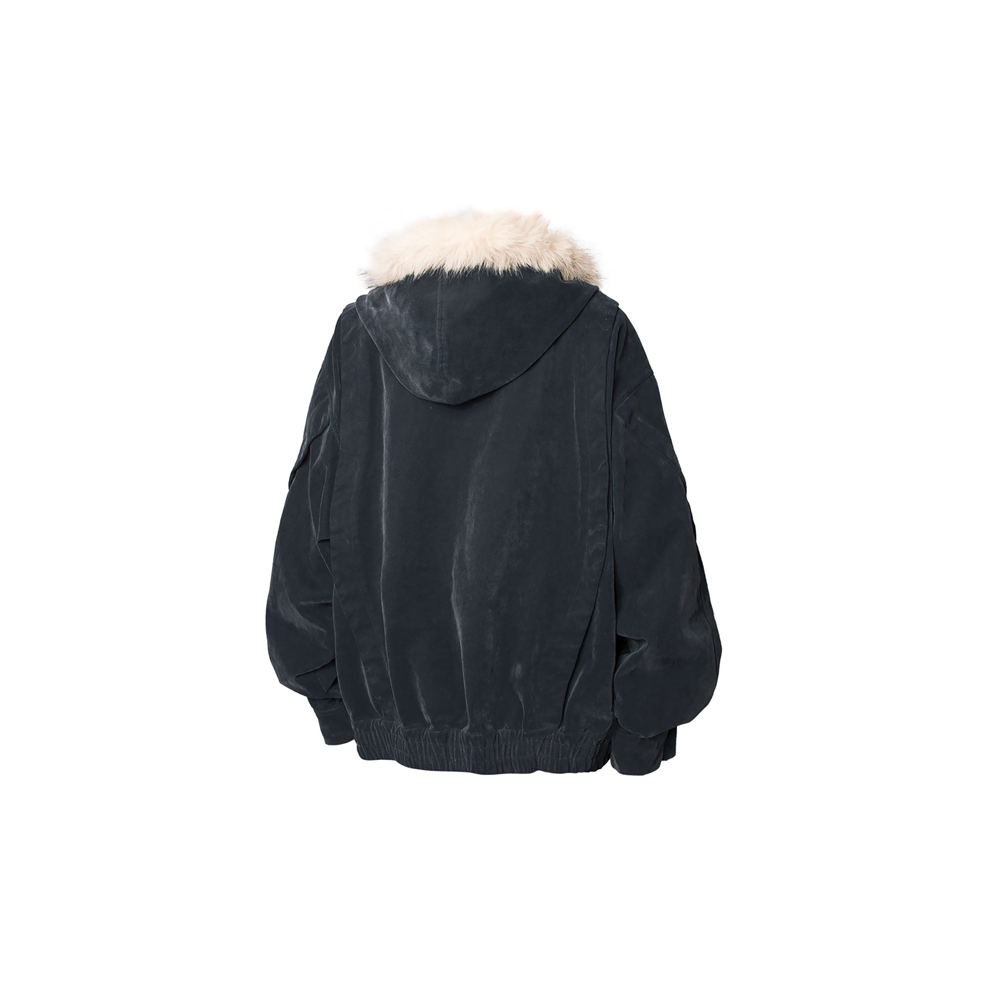 RELABEL Detachable Faux Fur Trim Hooded Jacket