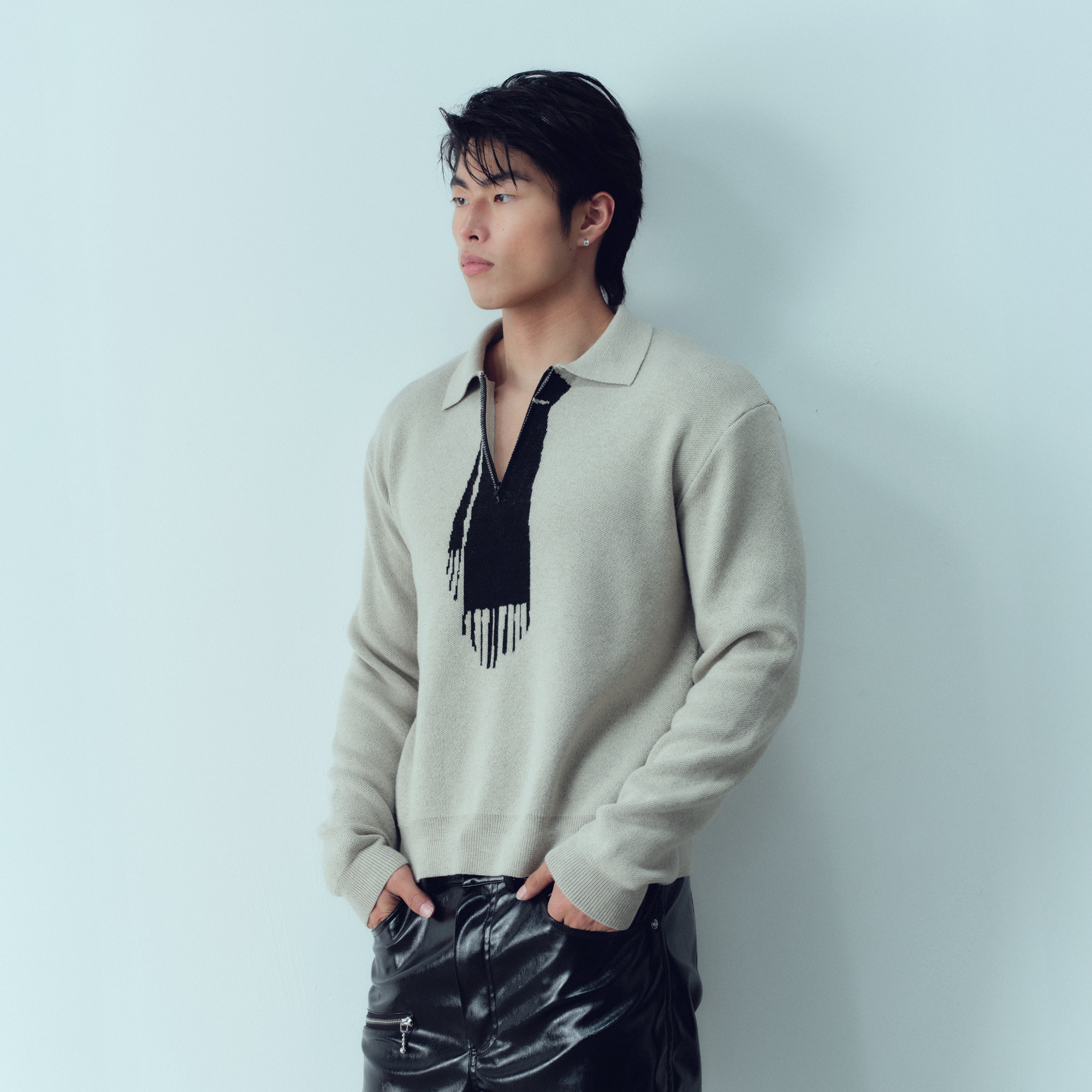 KADAKADA Tie-Jacquard Wool-Blend Sweater