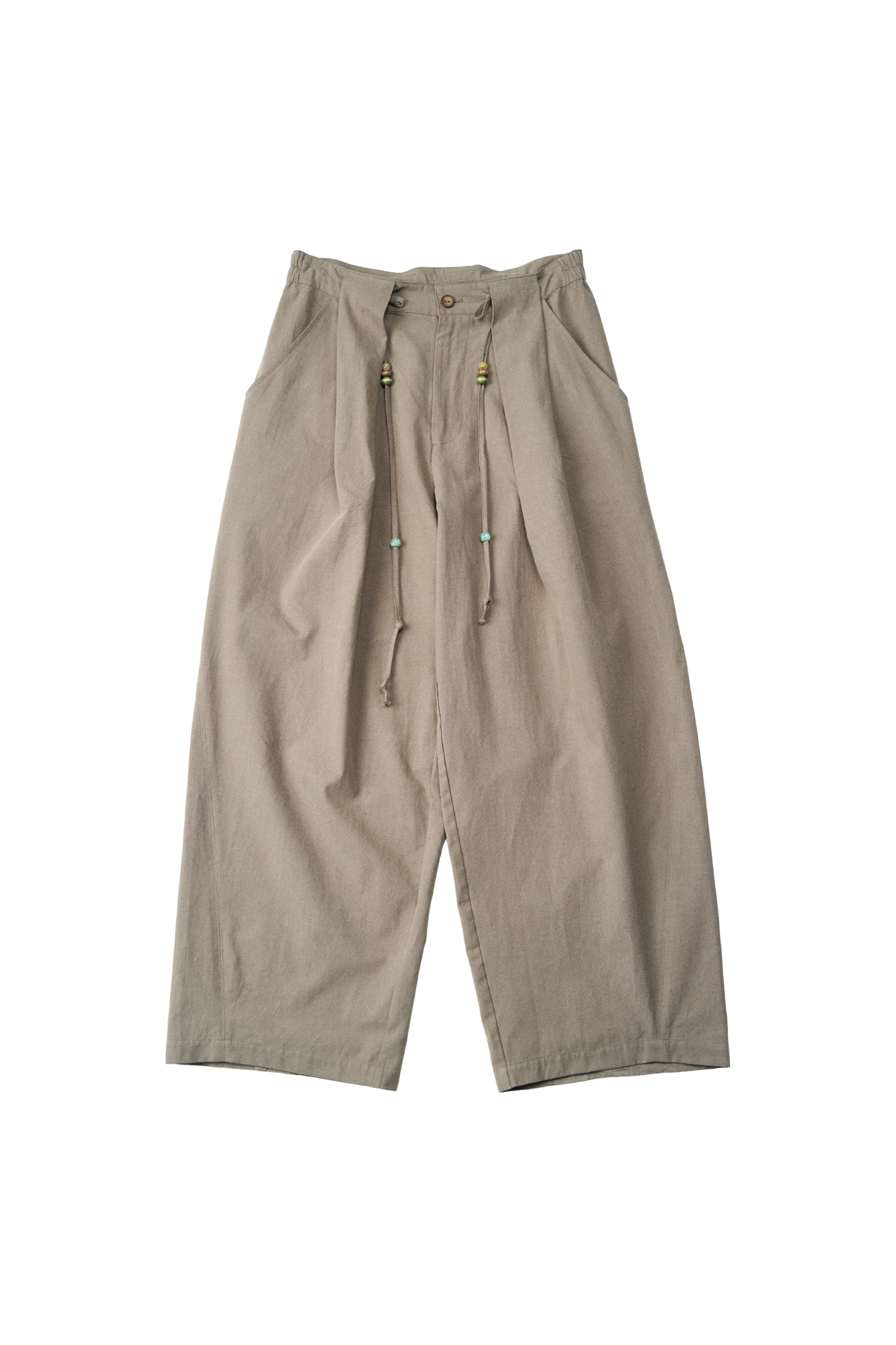 GONGHE REPUB Tie-Waist Pleated Wide-Leg Pants