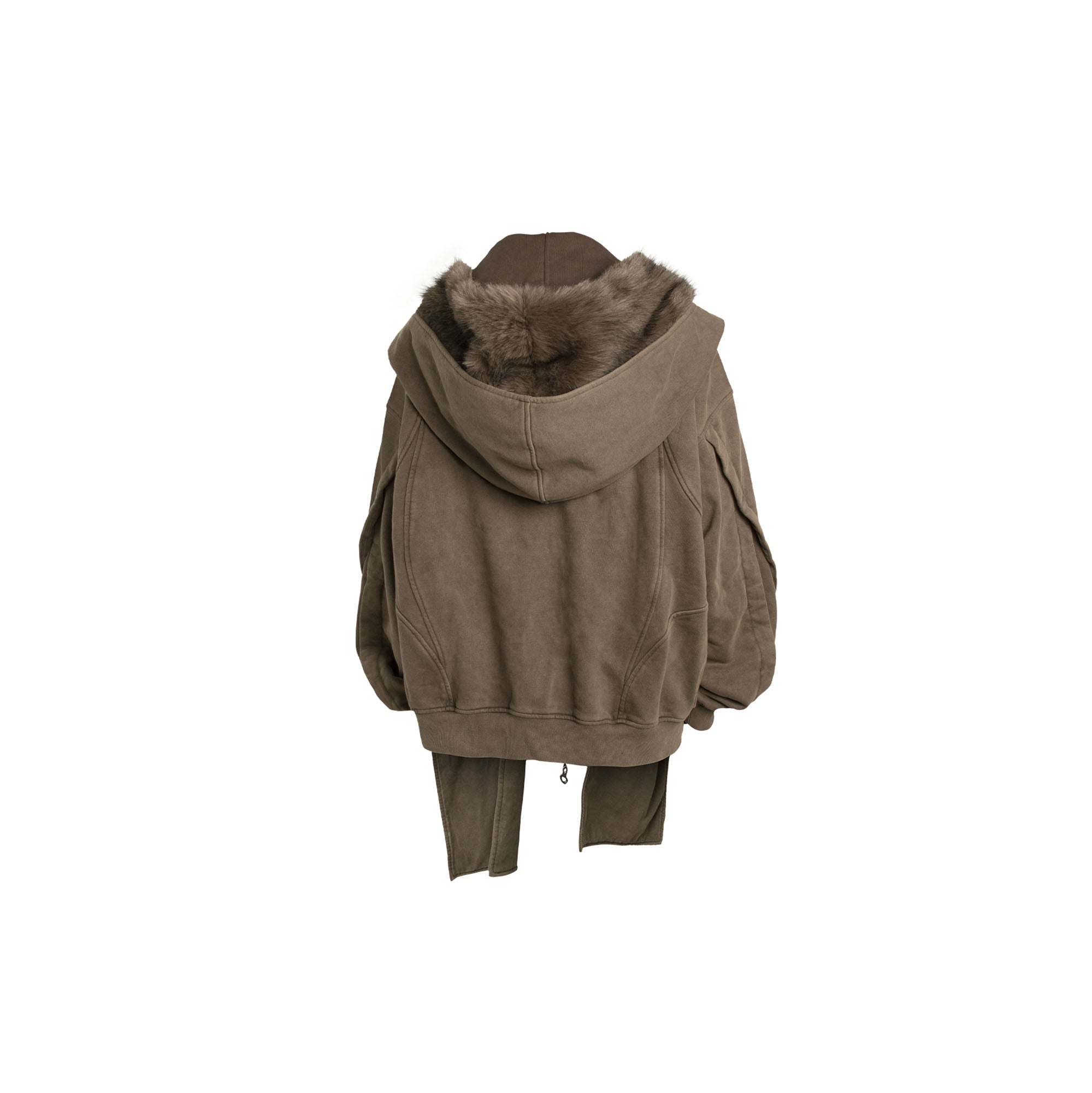 RELABEL Detachable Faux Fur Hood Jacket Brown