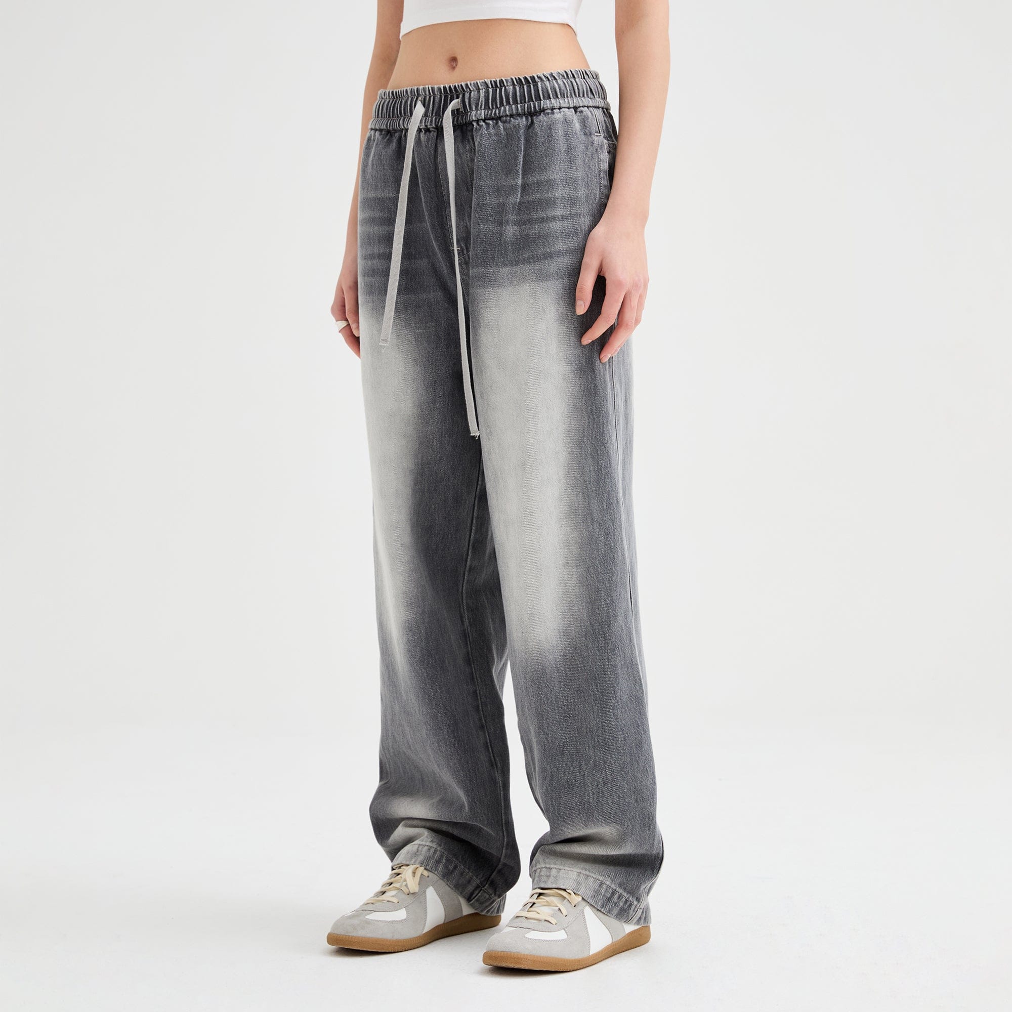 ORGANIC EMOTION Classic Washed Drawstring Jeans